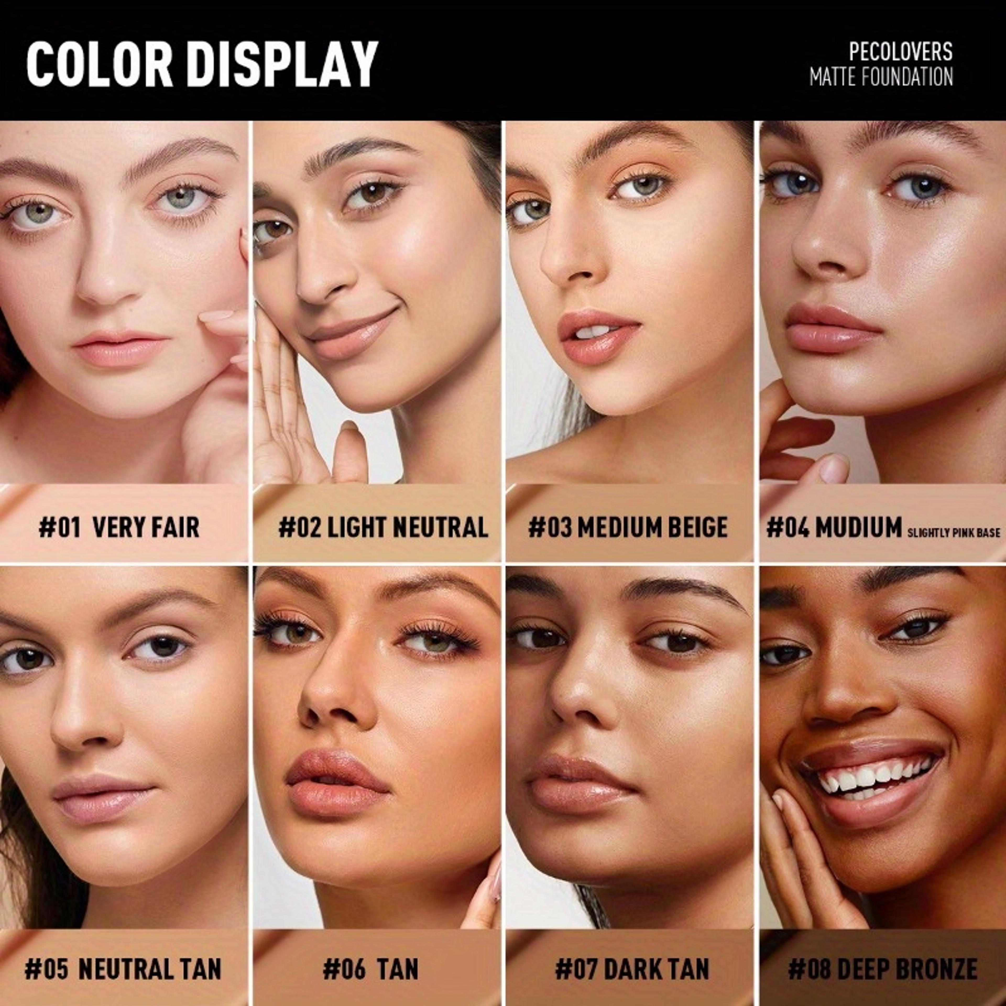 Waterproof Finish Liquid Foundation  Full Coverage OilControl Concealer For All Skin Tones 1