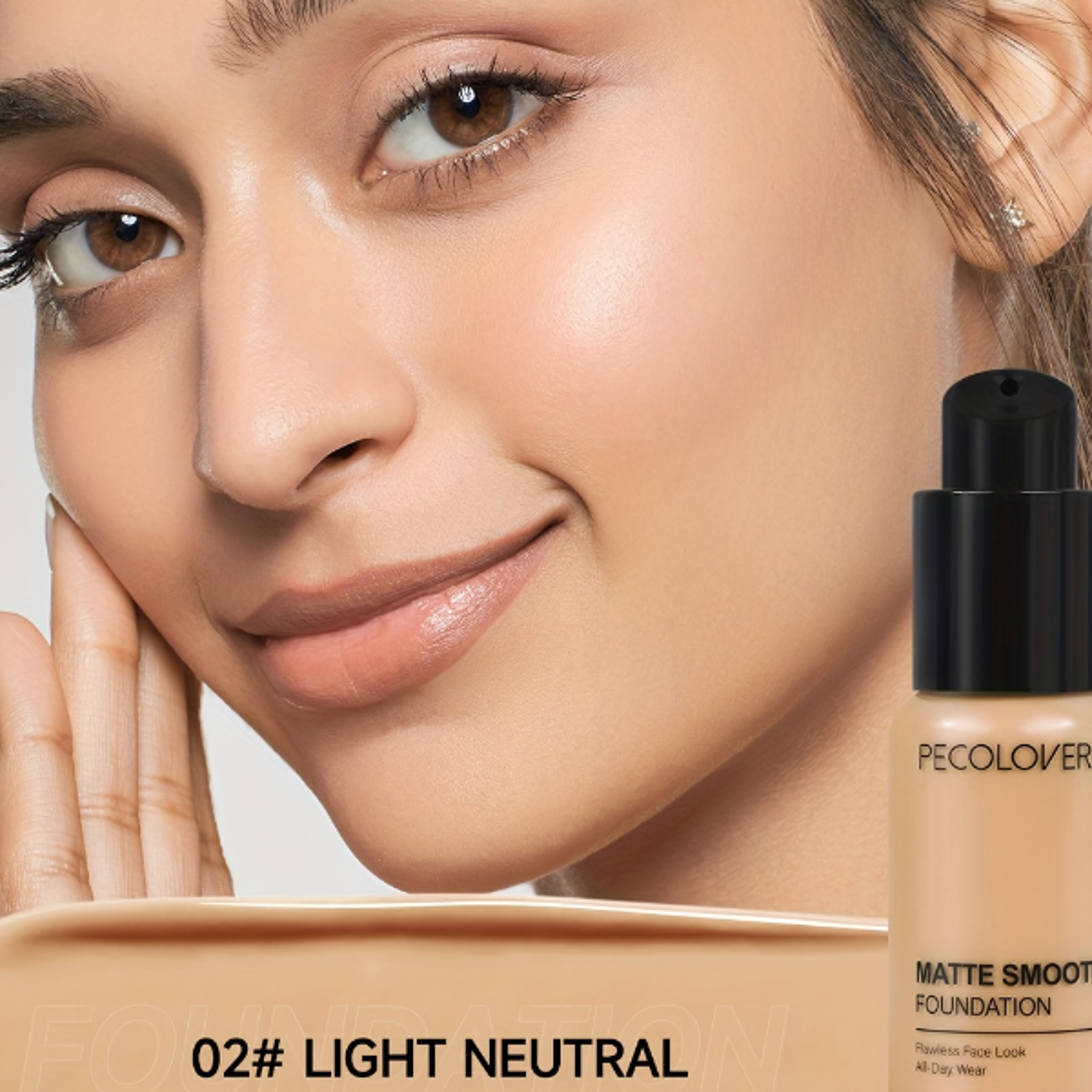 PECOLOVERS Matte Finish Liquid Foundation  OilControl Waterproof Full Coverage Concealer for All