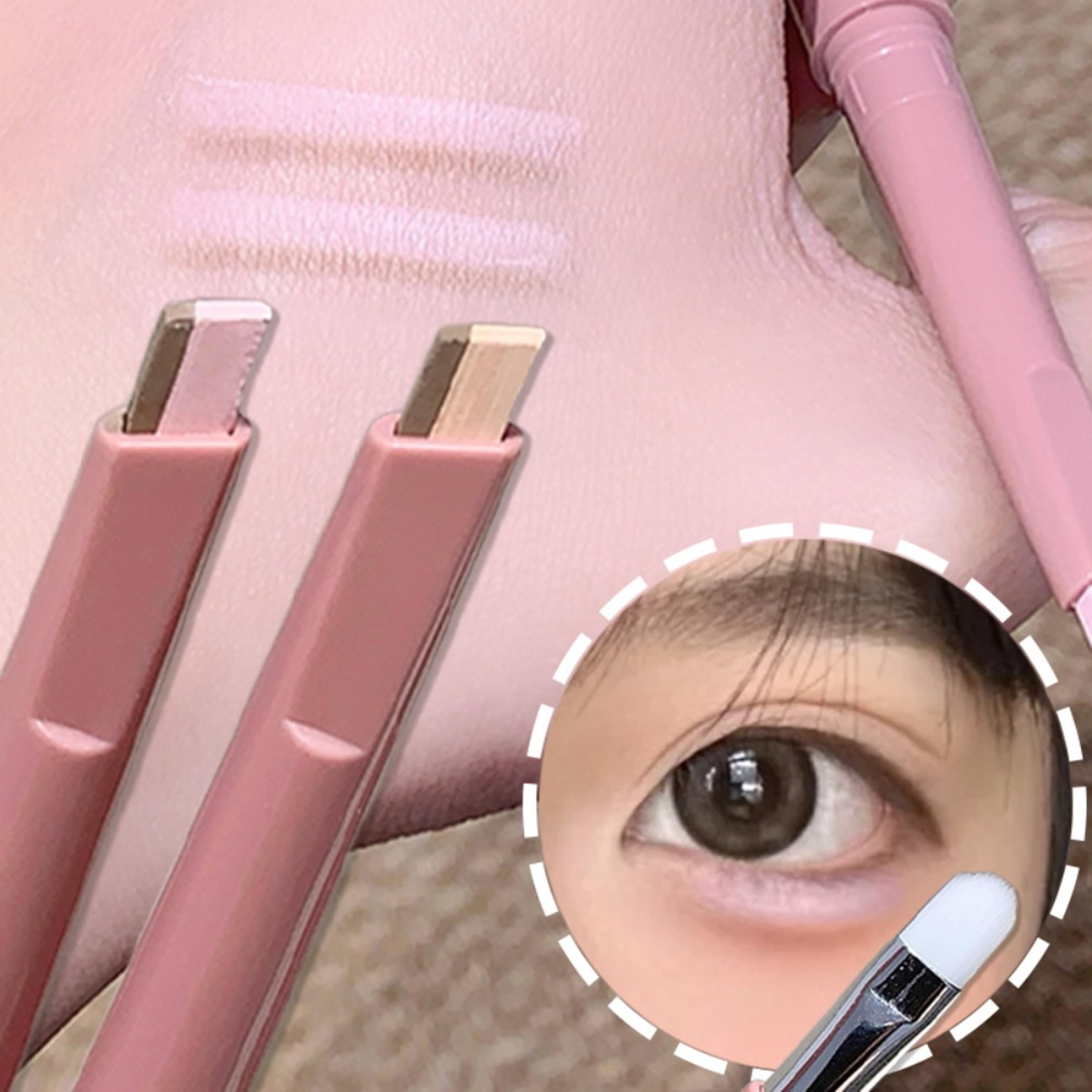 nude pink highlighter stick, aegyo sal brightening shadow, lying silkworm lash makeup for beautiful eyes