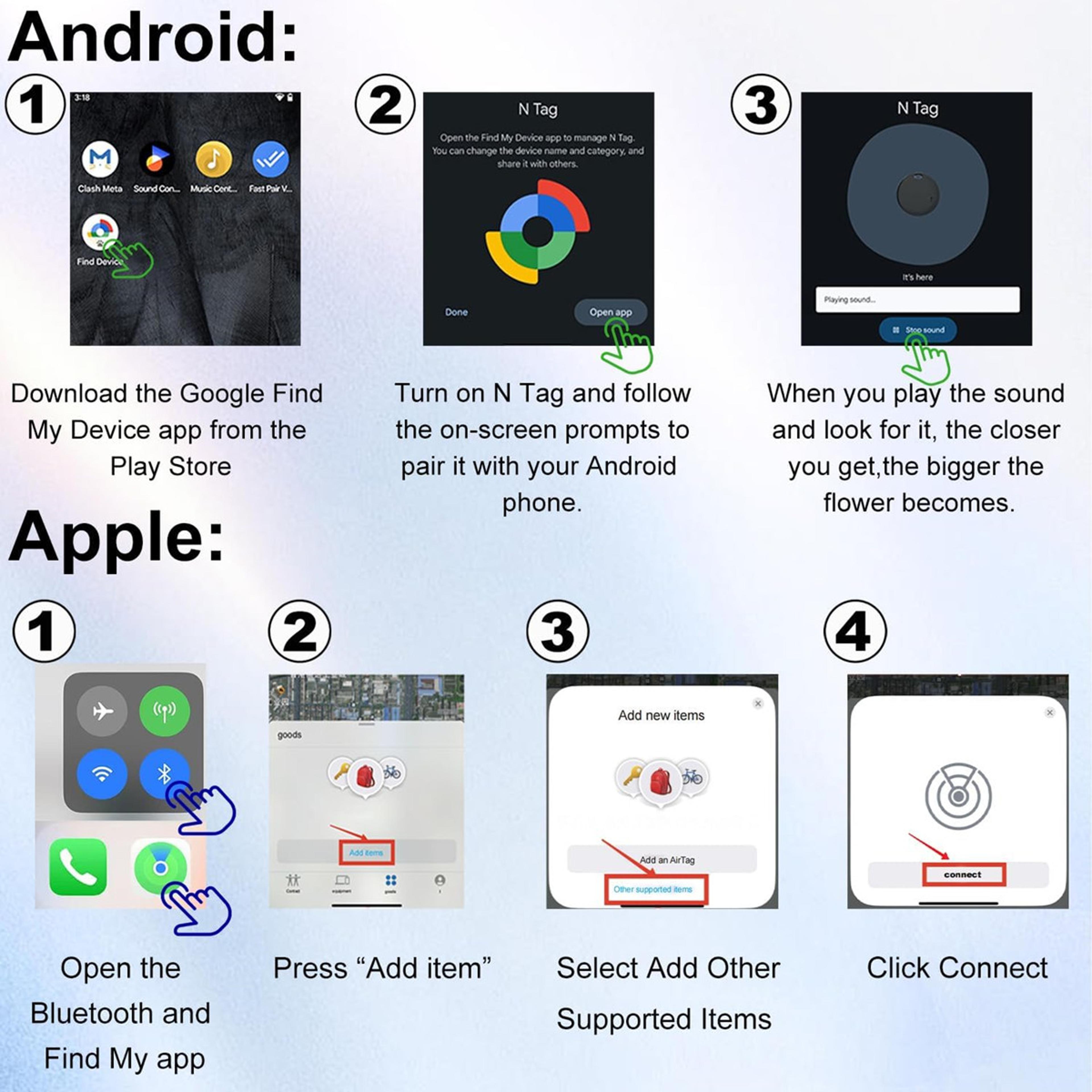 Find My Hub Compatible Tags Locator Tracking Device Finder For IOS And Android 5