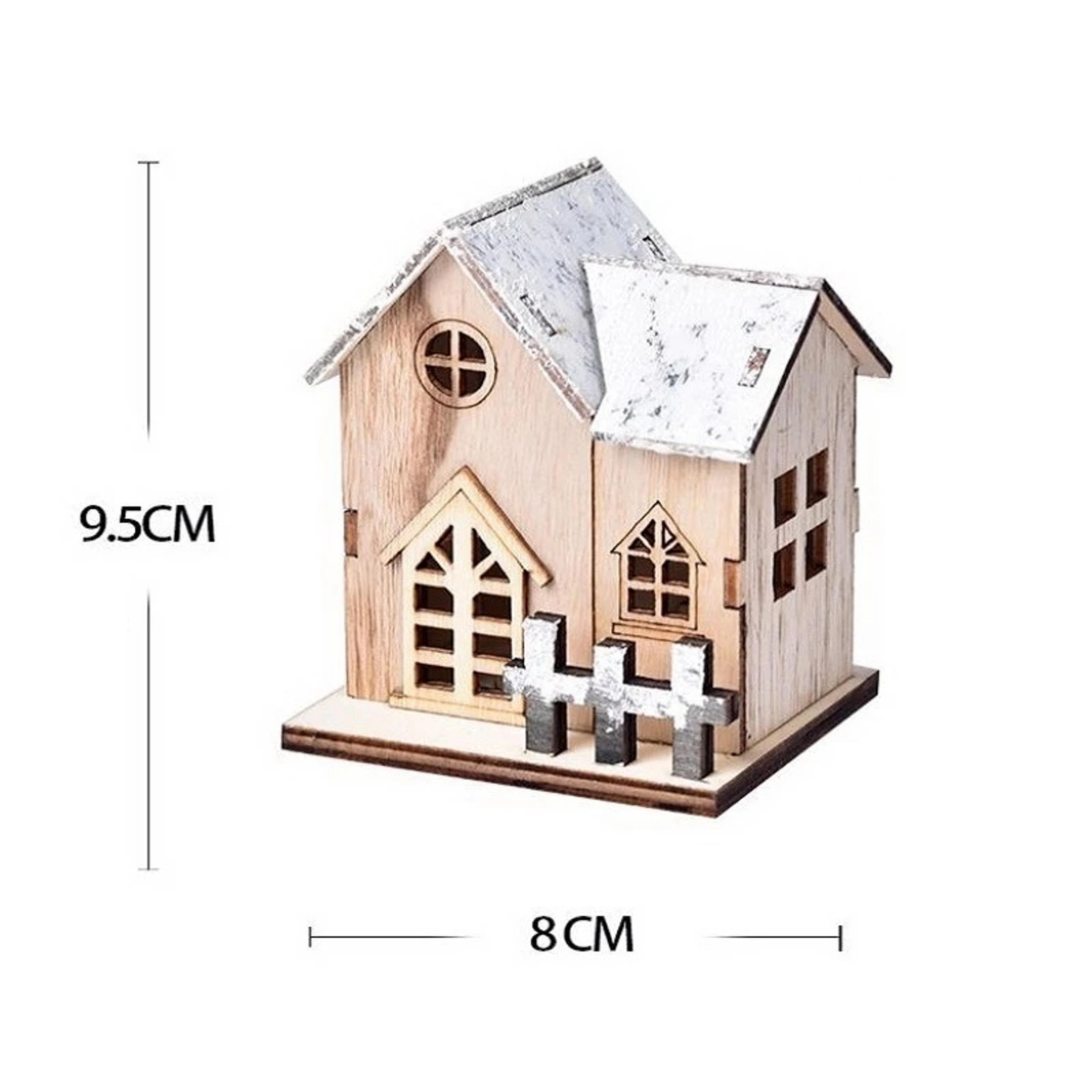 Luminous Cabin Christmas LED Light Wooden House Merry Christmas Decorations For Home DIY Xmas Tree  5