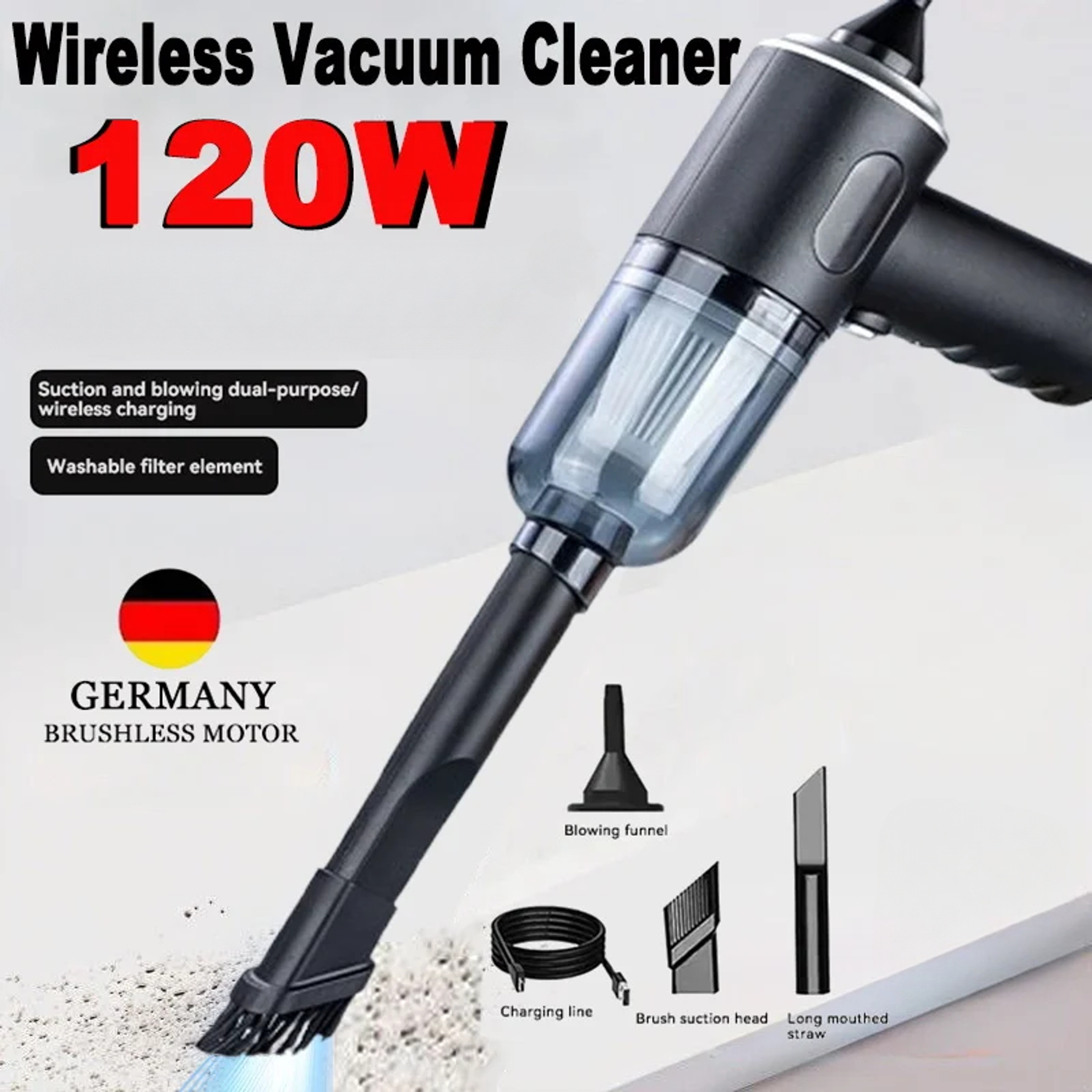 TurboClean Pro Cordless Car Vacuum Cleaner Portable Wet  Dry Handheld Vacuum 1