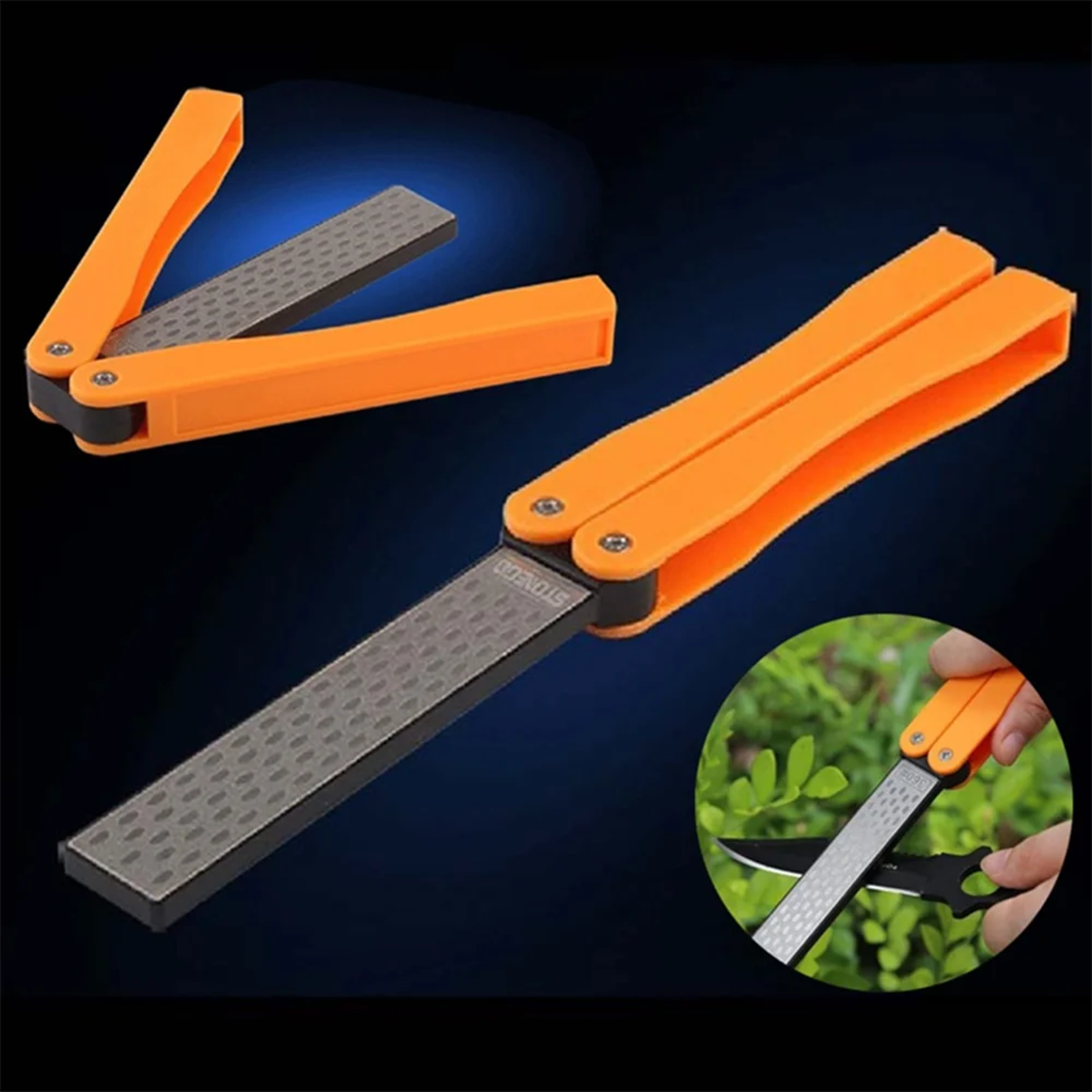 DiamondEdge Foldable Pocket Knife Sharpener  Double Sided Diamond Whetstone 2
