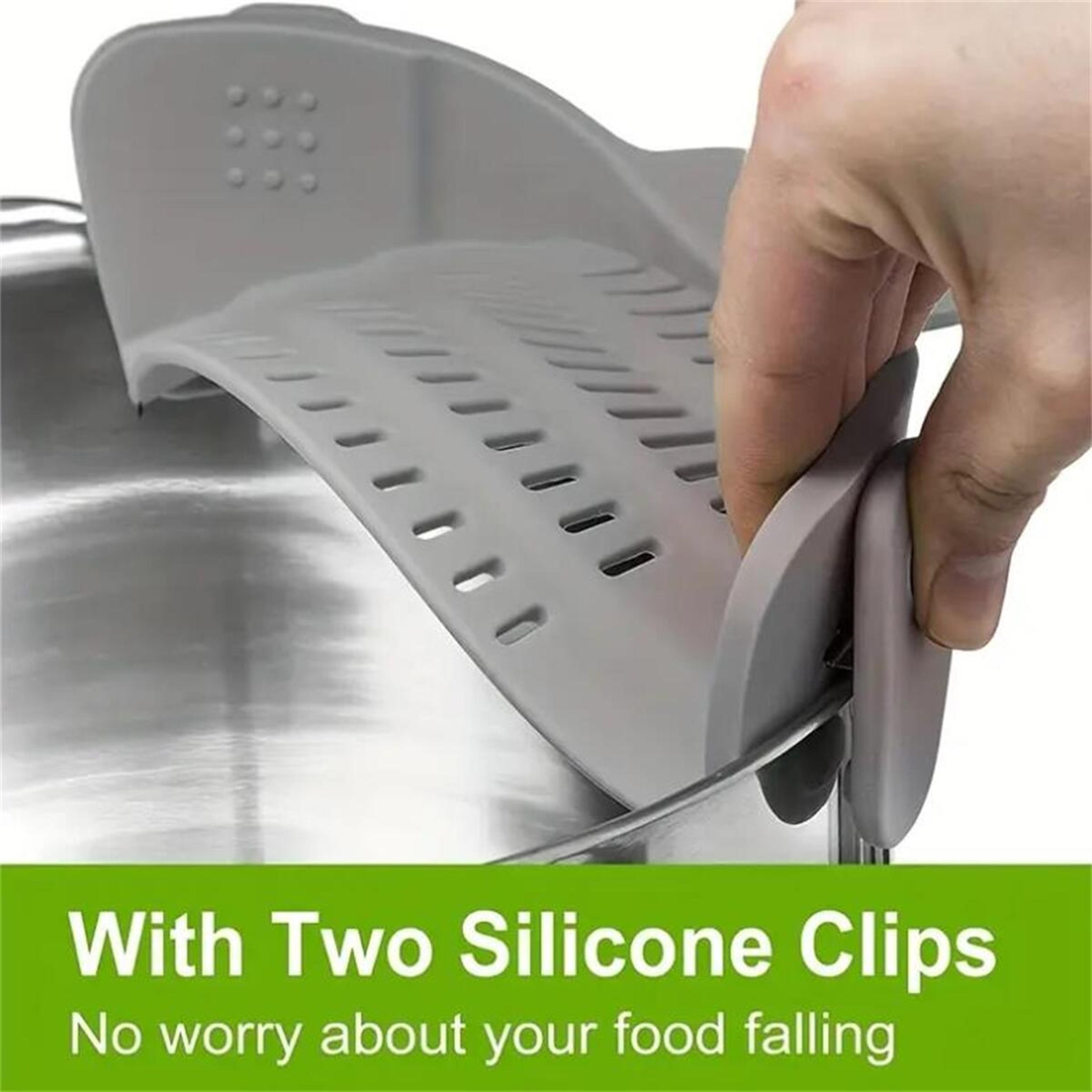 SnapDrain Adjustable Clip On Pot Strainer For Pots Pans  Bowls 3