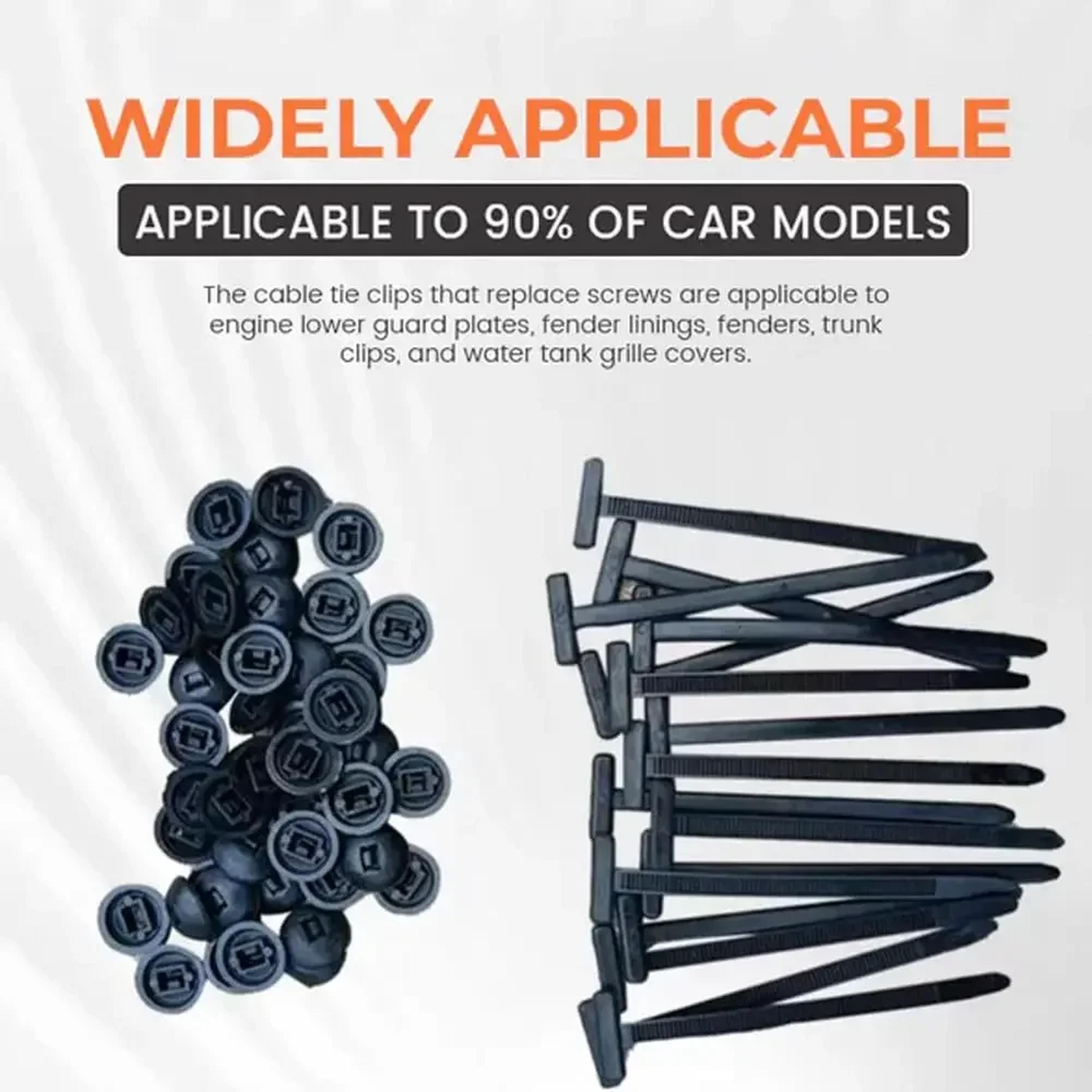 Universal Nylon Cable Tie Buckle Clips For Fender Liner Trunk  Mudguard Fastening 3