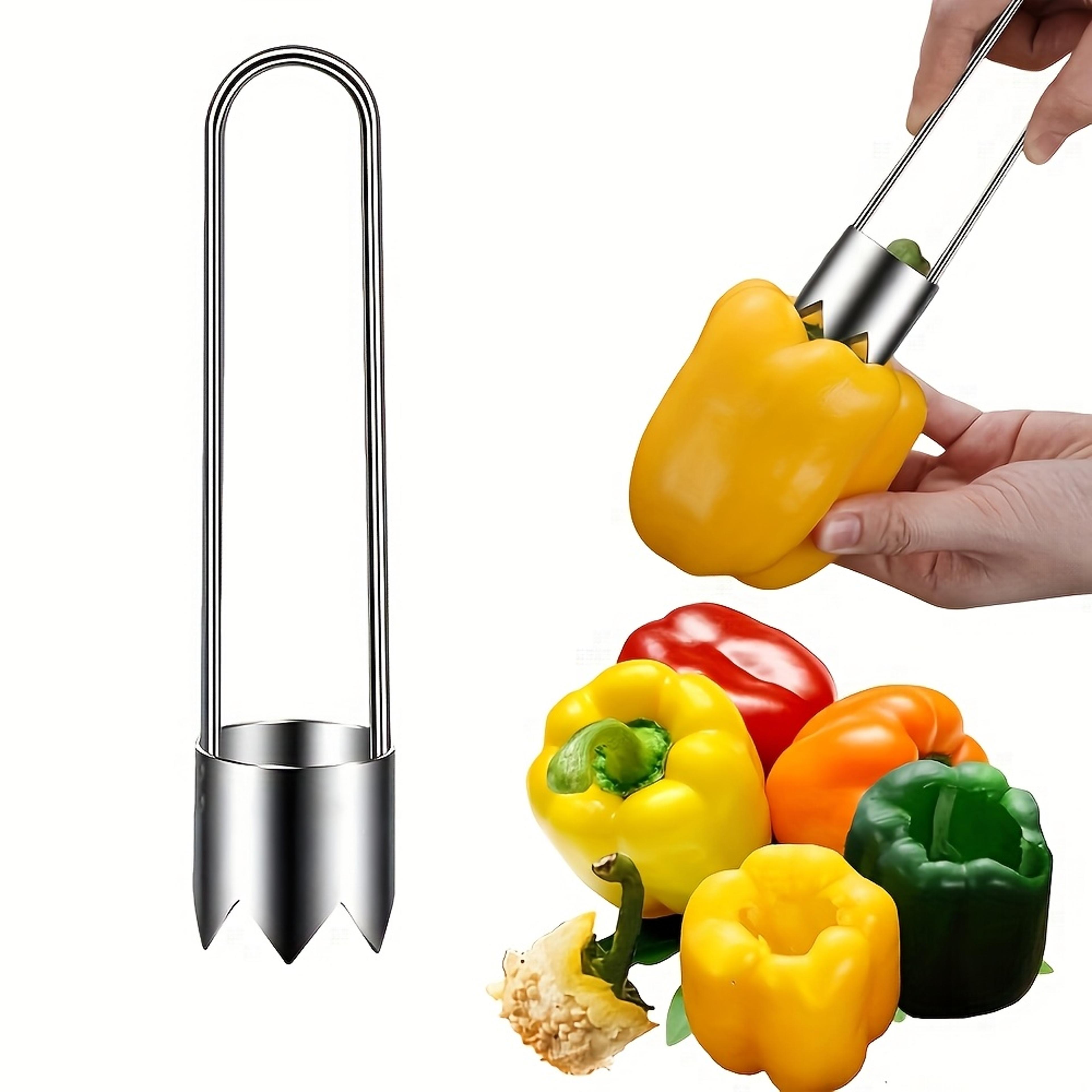 durable stainless steel fruit & vegetable corer easy core removal tool for apples, peppers, tomatoes