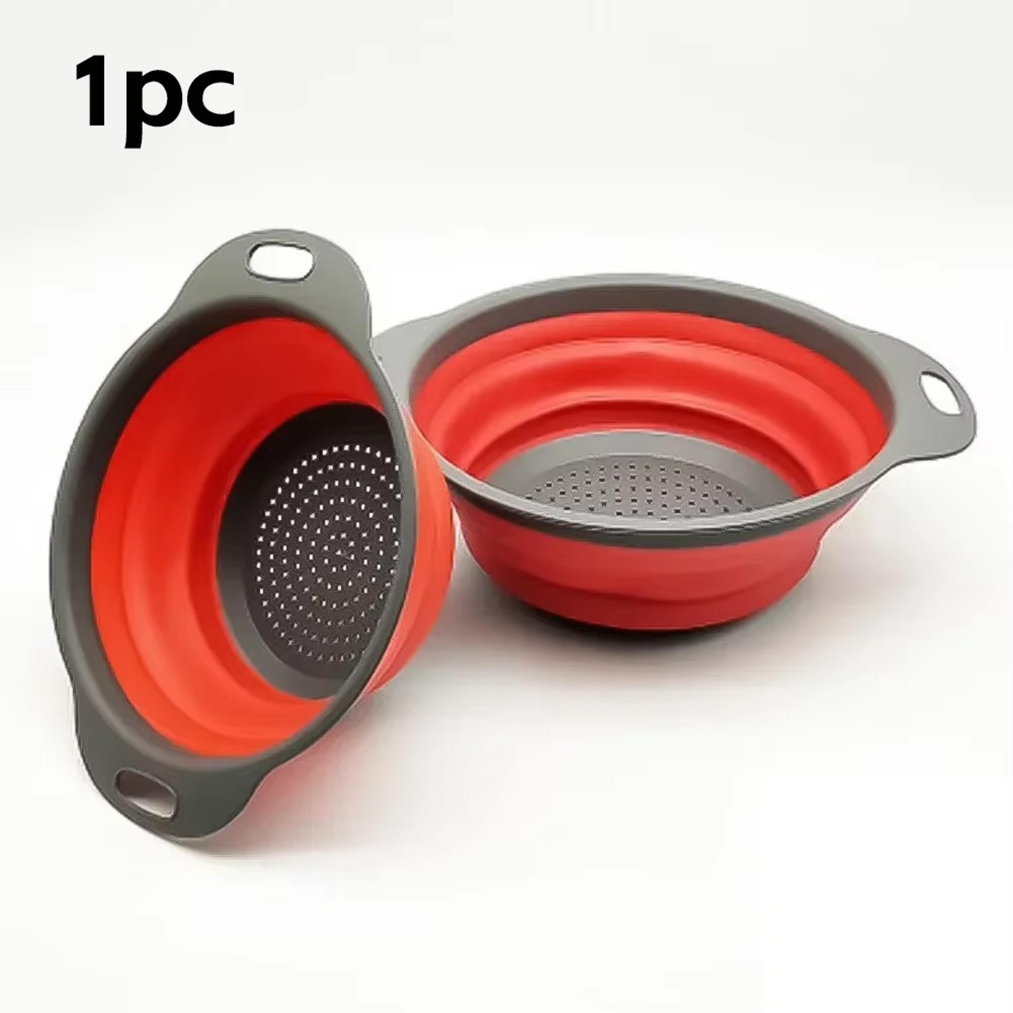 Space Saving Silicone Collapsible Colander  Foldable Strainer Drain Basket 6