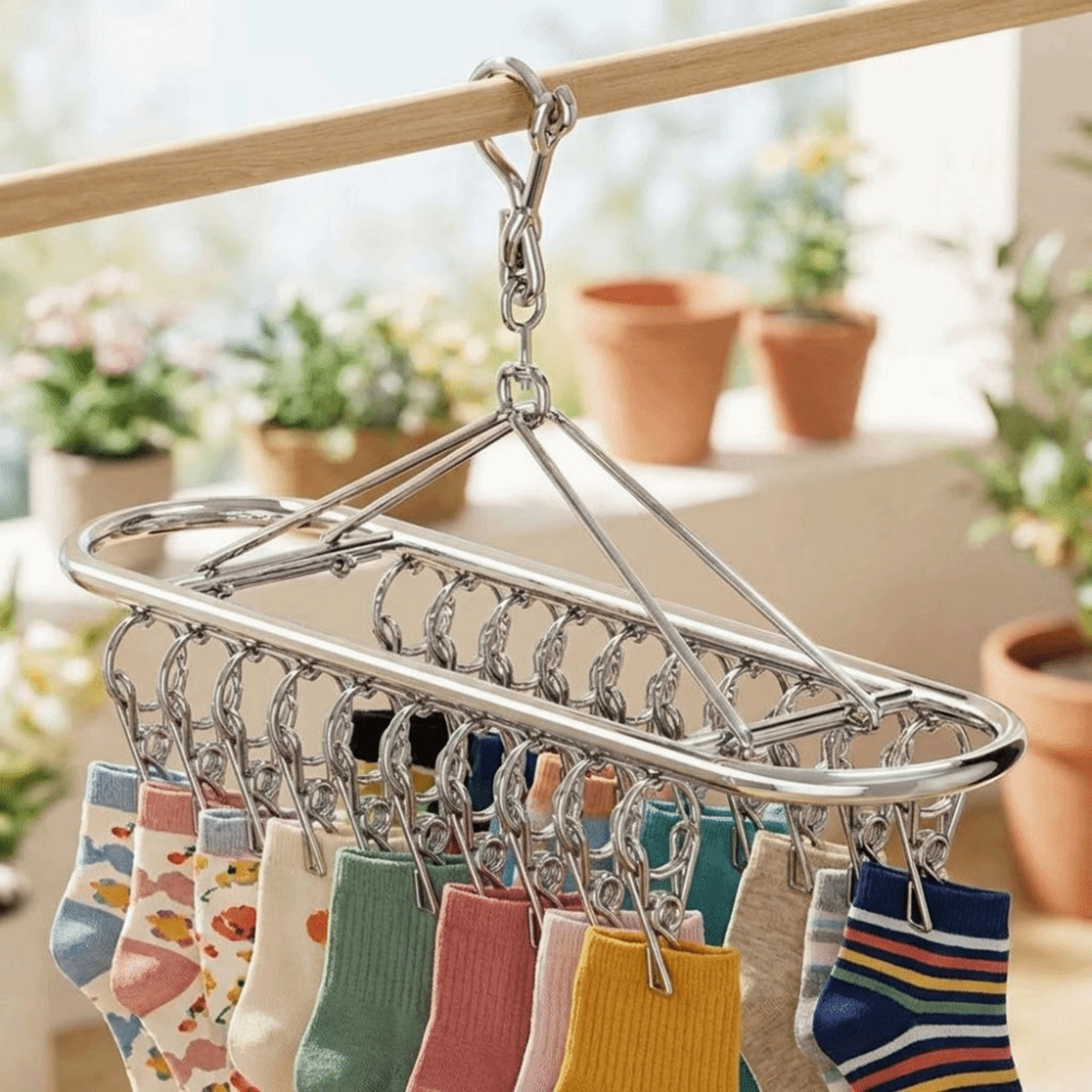 Stainless Steel Windproof Sock  Underwear Drying Rack Clip Laundry Clips Drying Holder 2