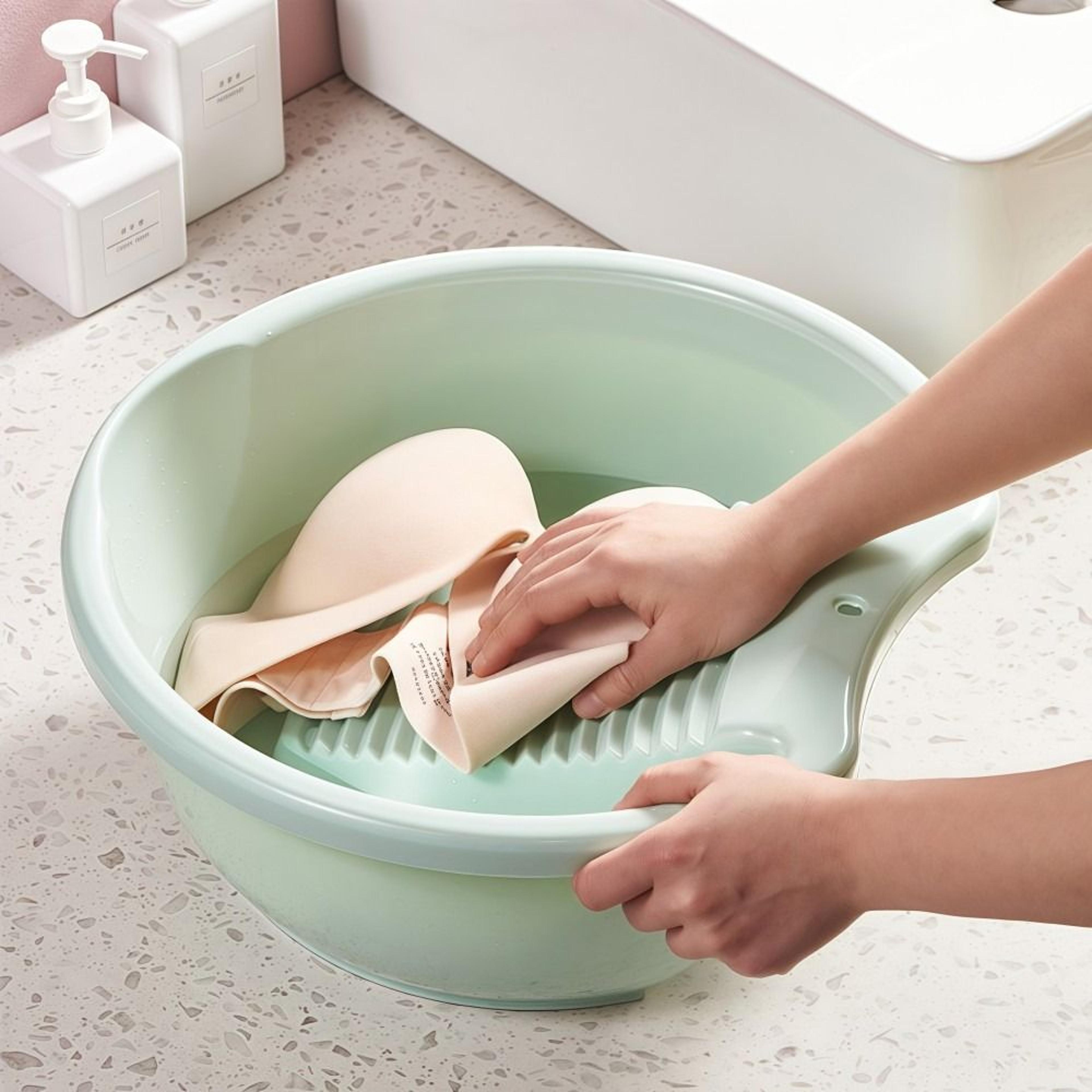 Premium Hand Wash Laundry Tub With Built In Washboard Durable Plastic Laundry Tub 4