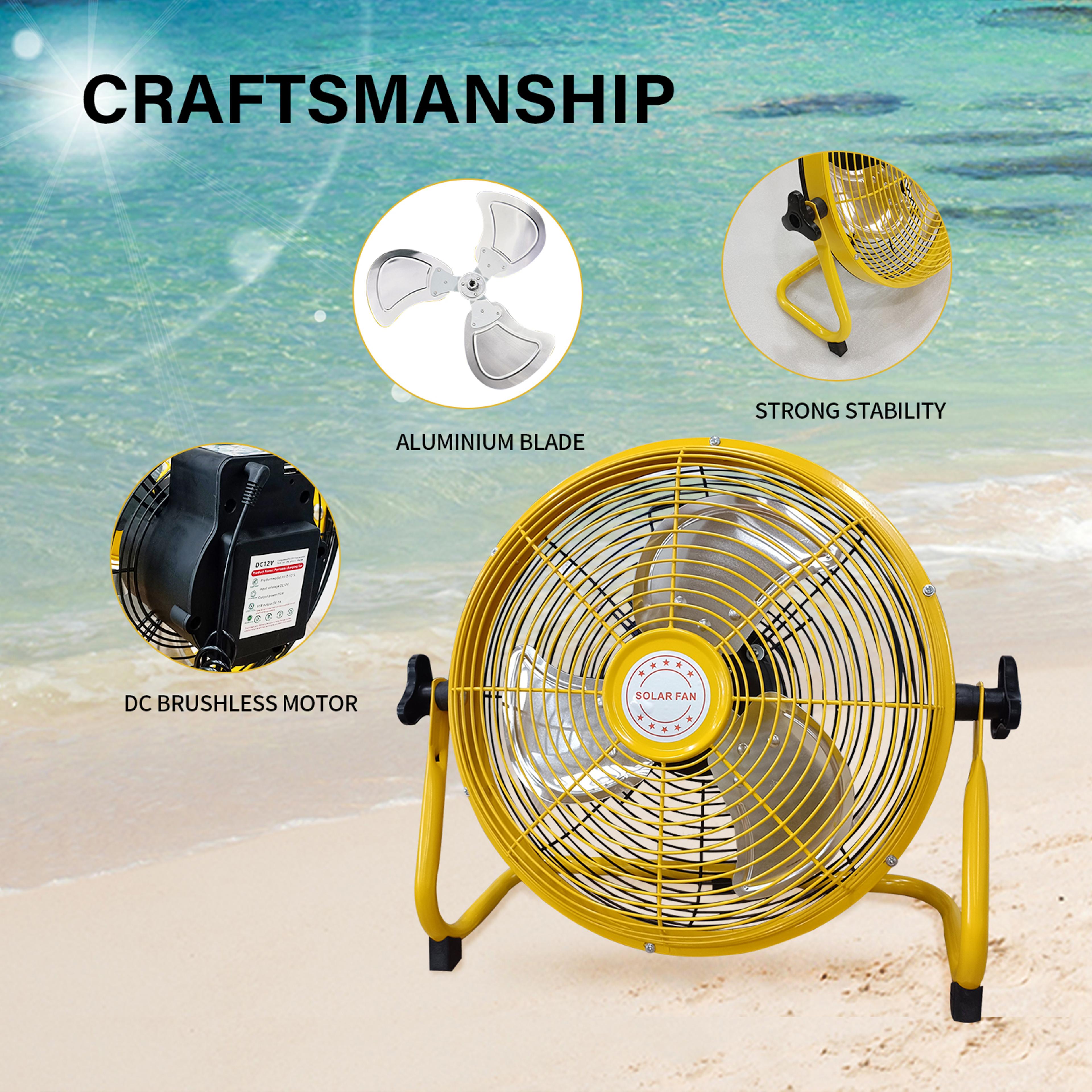 SolarBreeze Portable Rechargeable Fan With Solar Panel  AC Charging For Camping And Home 4