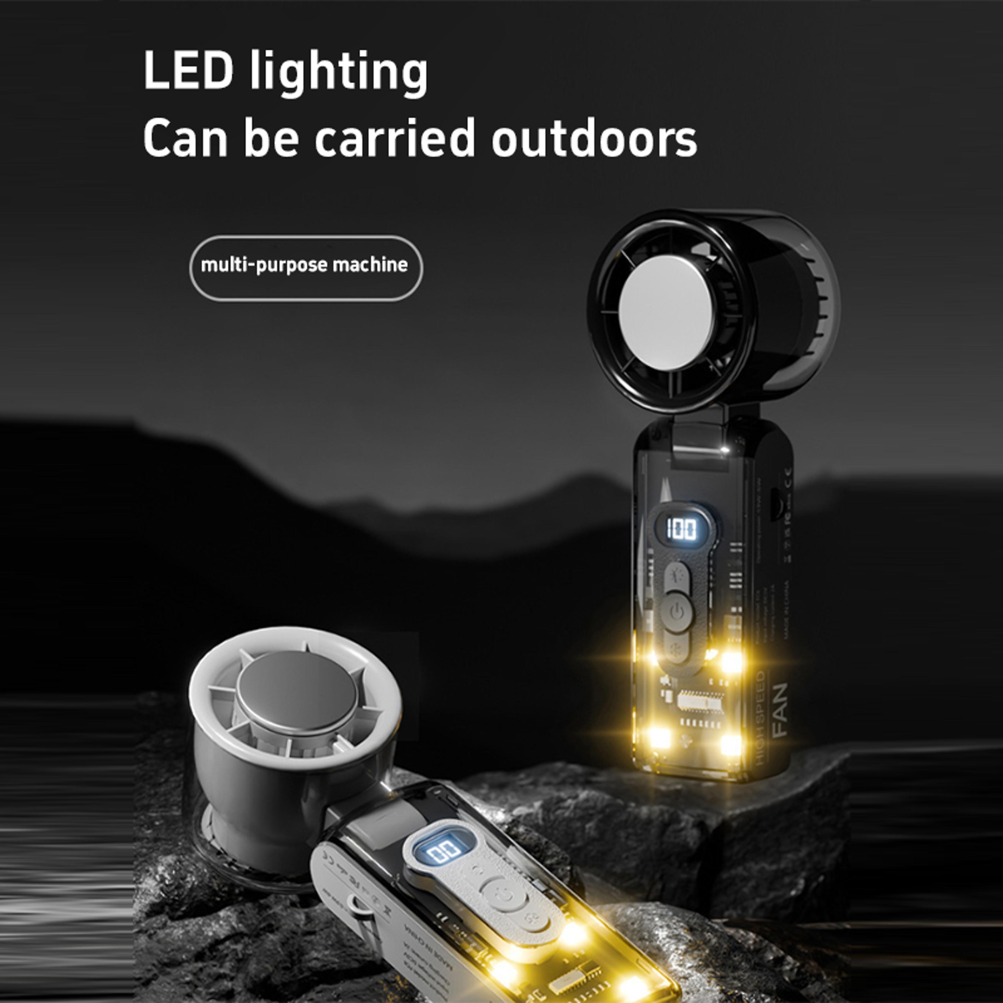 Foldable Portable Handheld Fan With Ice Cooling  Speed Turbo Airflow 5