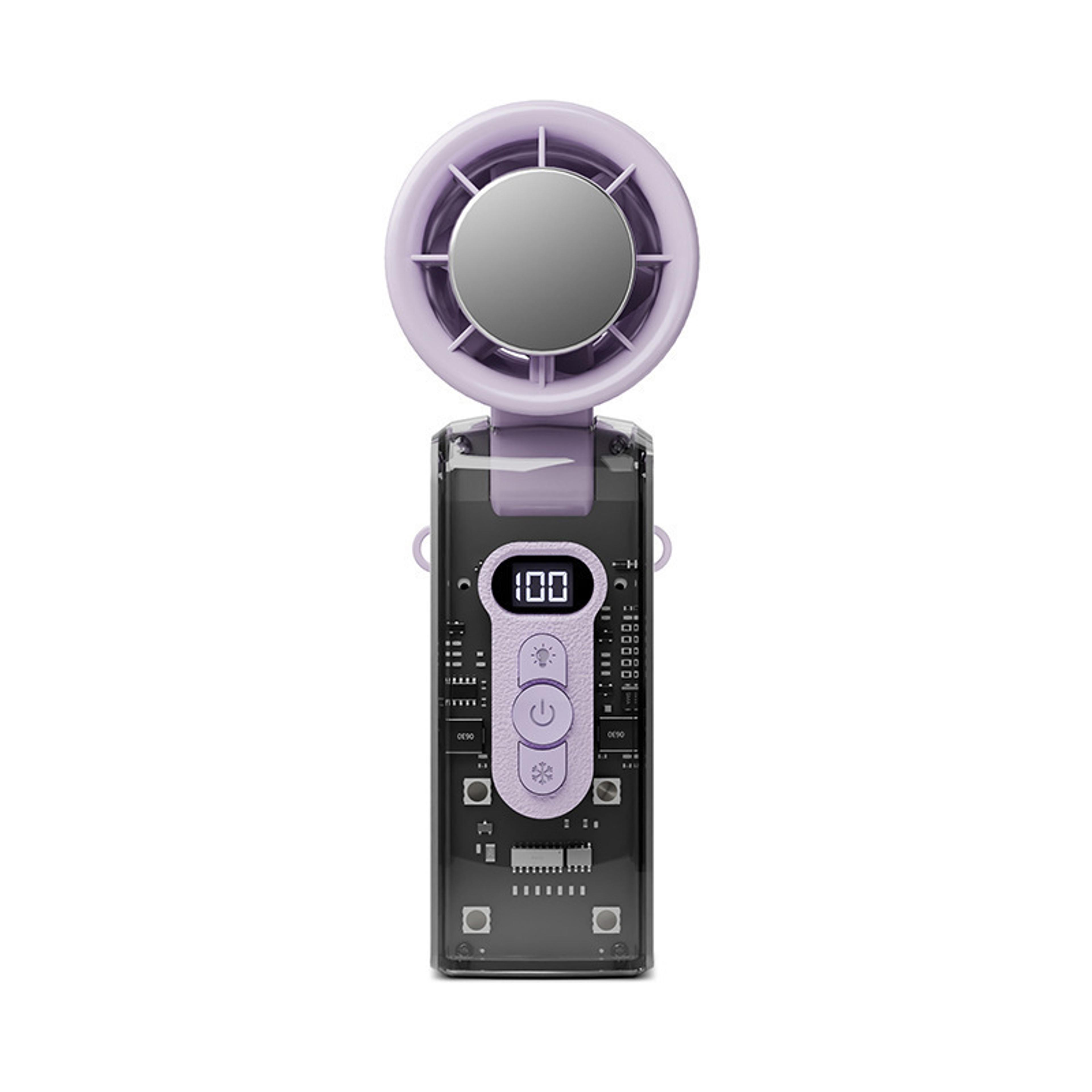Foldable Portable Handheld Fan With Ice Cooling  Speed Turbo Airflow 7