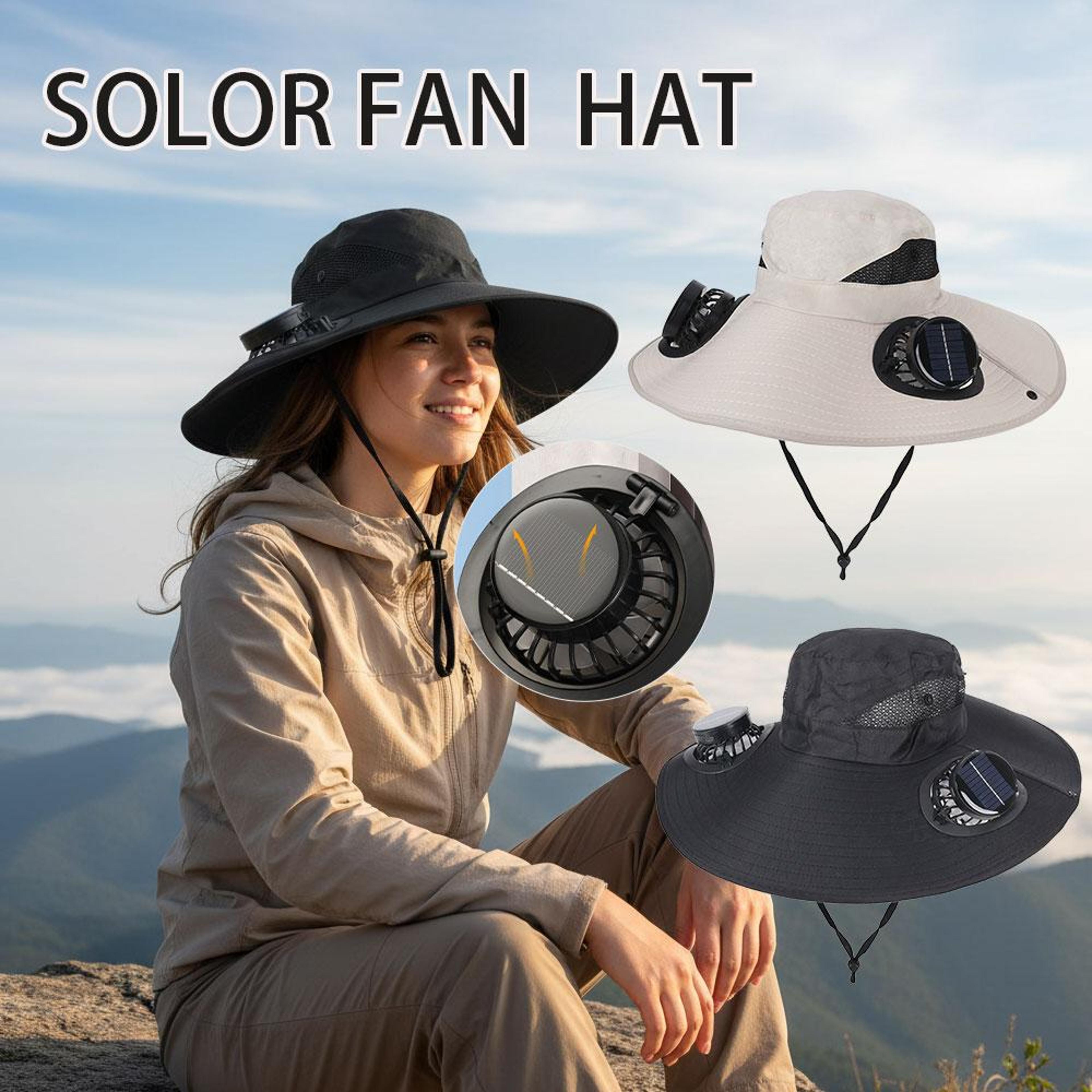SolarBreeze Dual Fan Cooling Hat Solar Powered Cooling Hat With UV Sun Protection 3