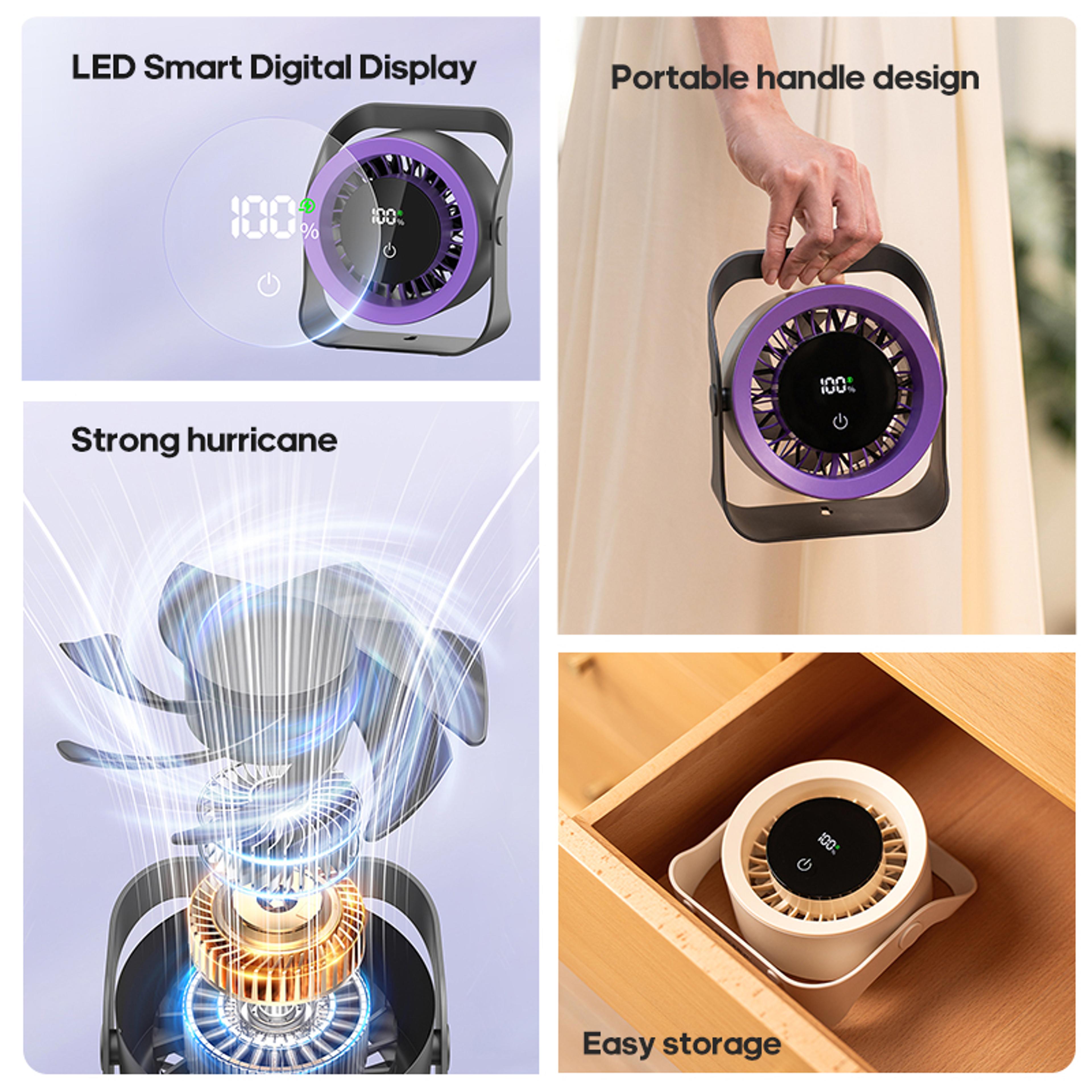 Portable Desk Fan Rechargeable Mini Cooling Fan With Remote Control 2