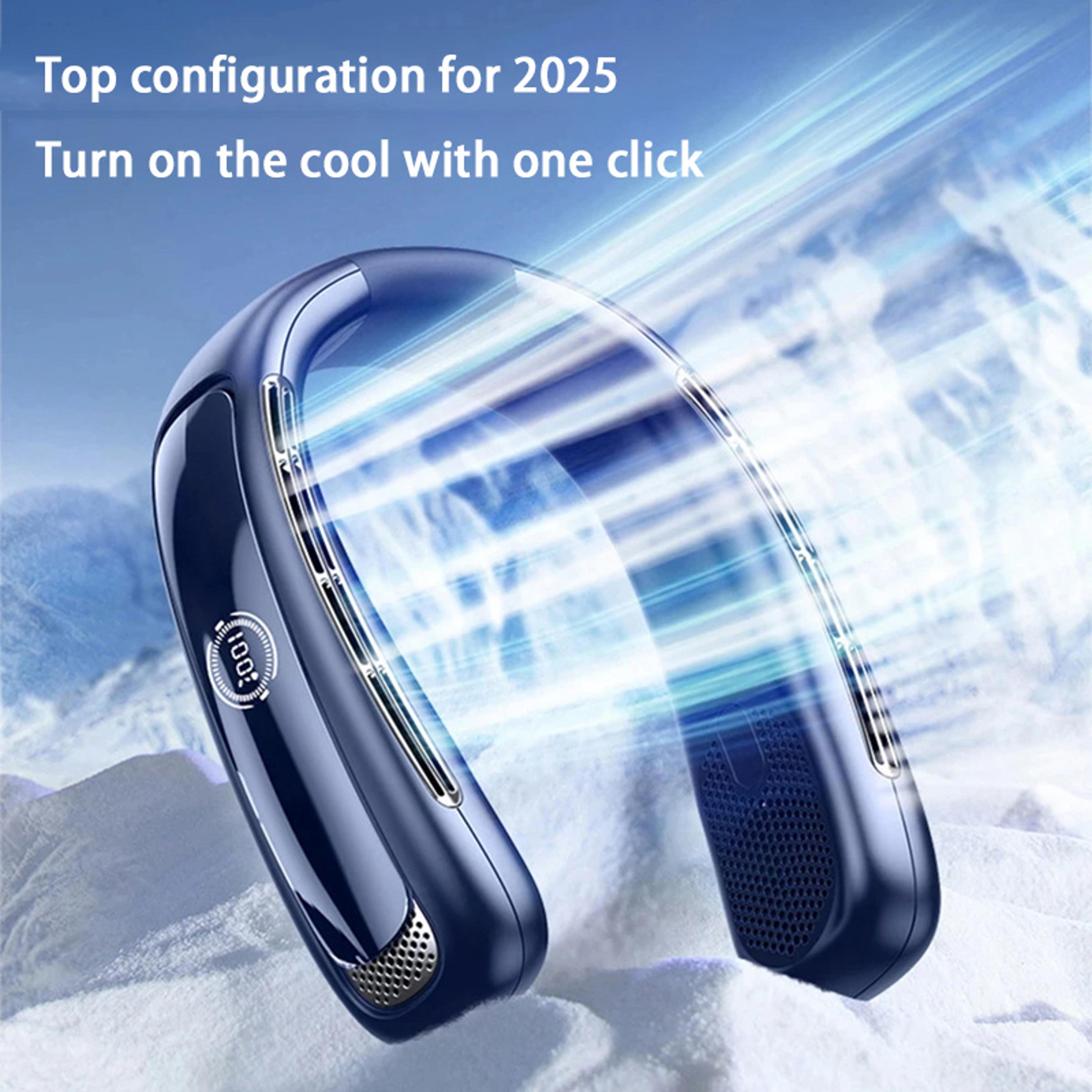 Bladeless Neck Fan With Digital Display Portable Rechargeable Cooling Fan 2