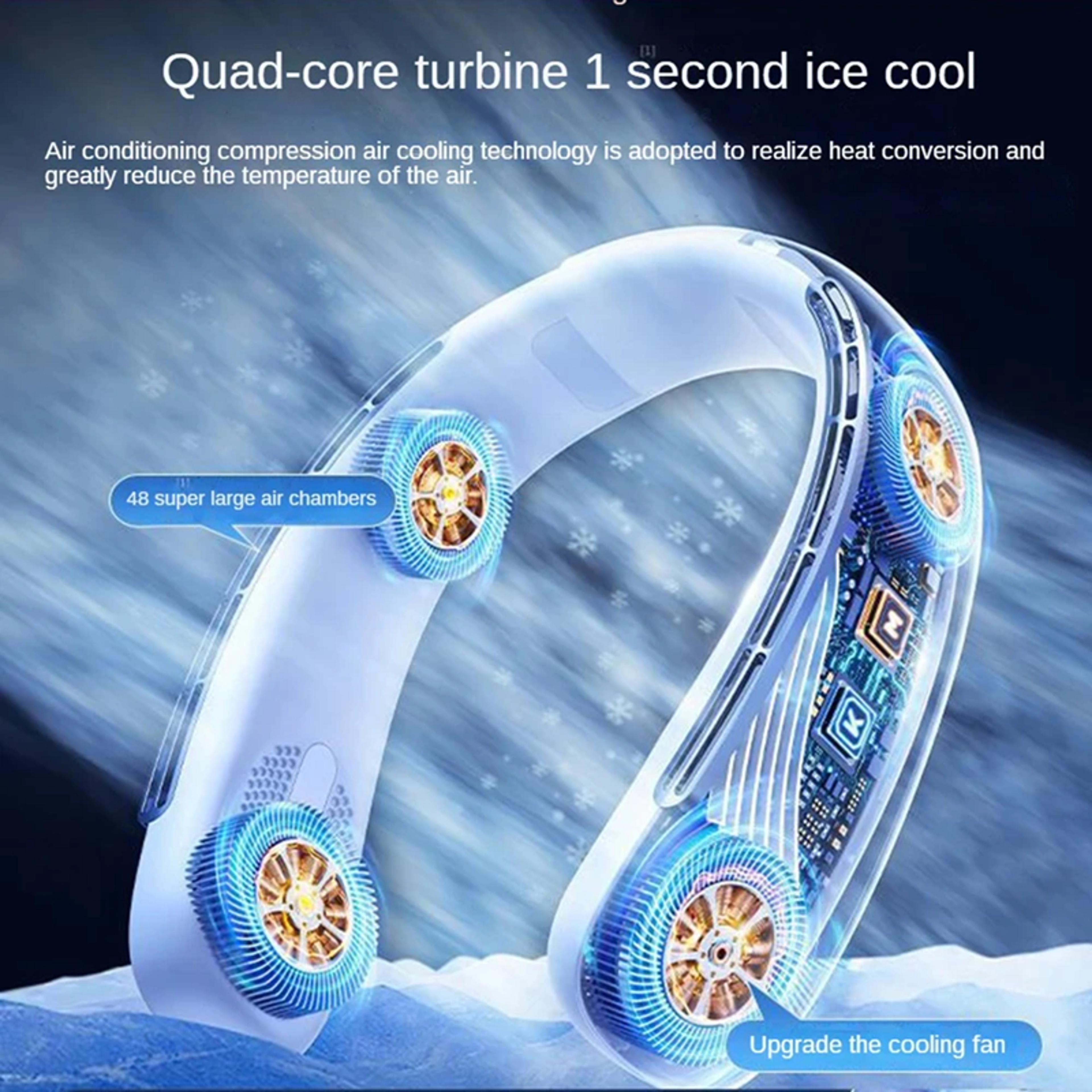 Bladeless Neck Fan With Digital Display Portable Rechargeable Cooling Fan 5