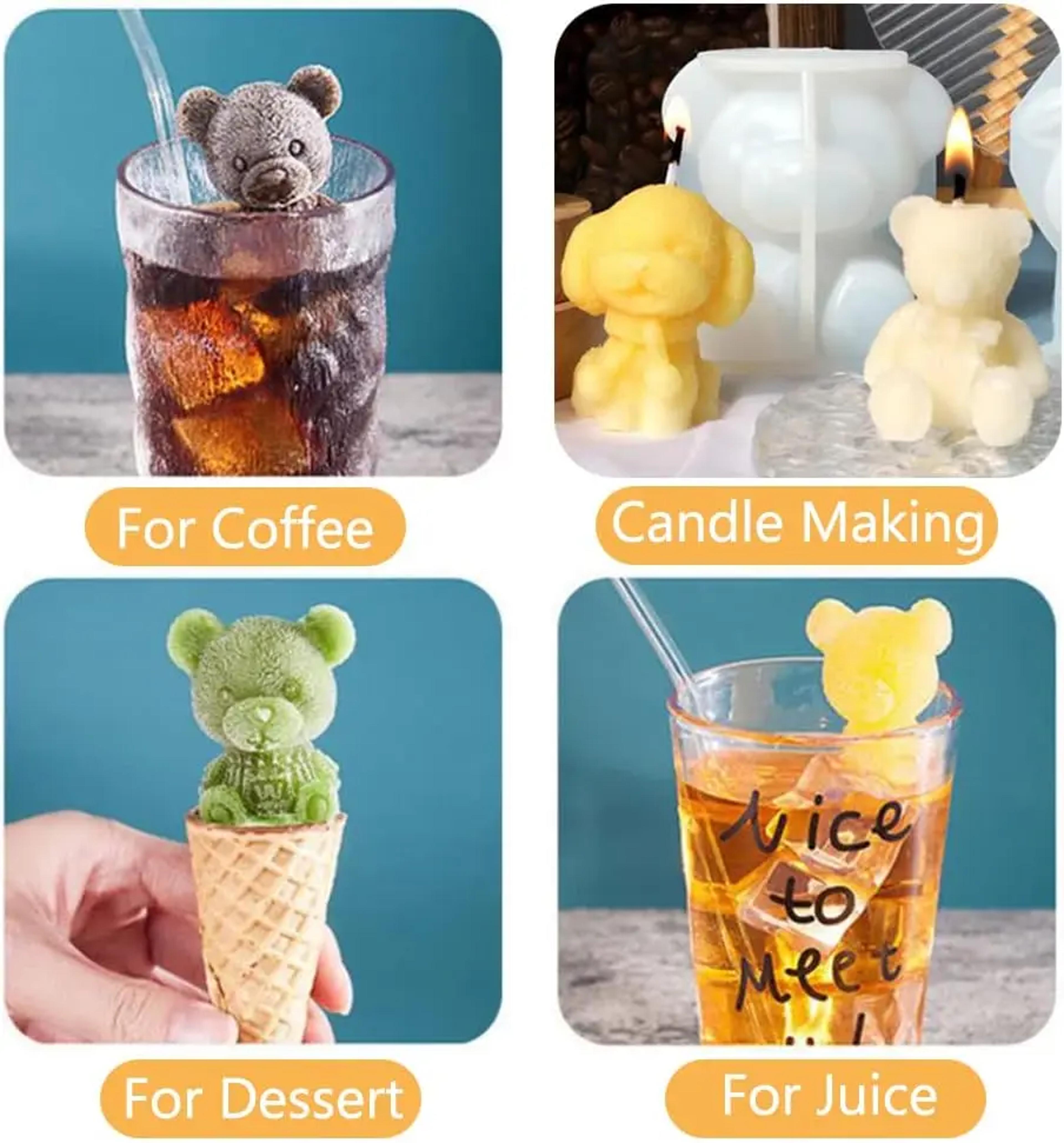 Bear Silicone Ice Cube Mold Cute Bear Ice Cube Tray Reusable Ice Mold For Drinks Coffee 3