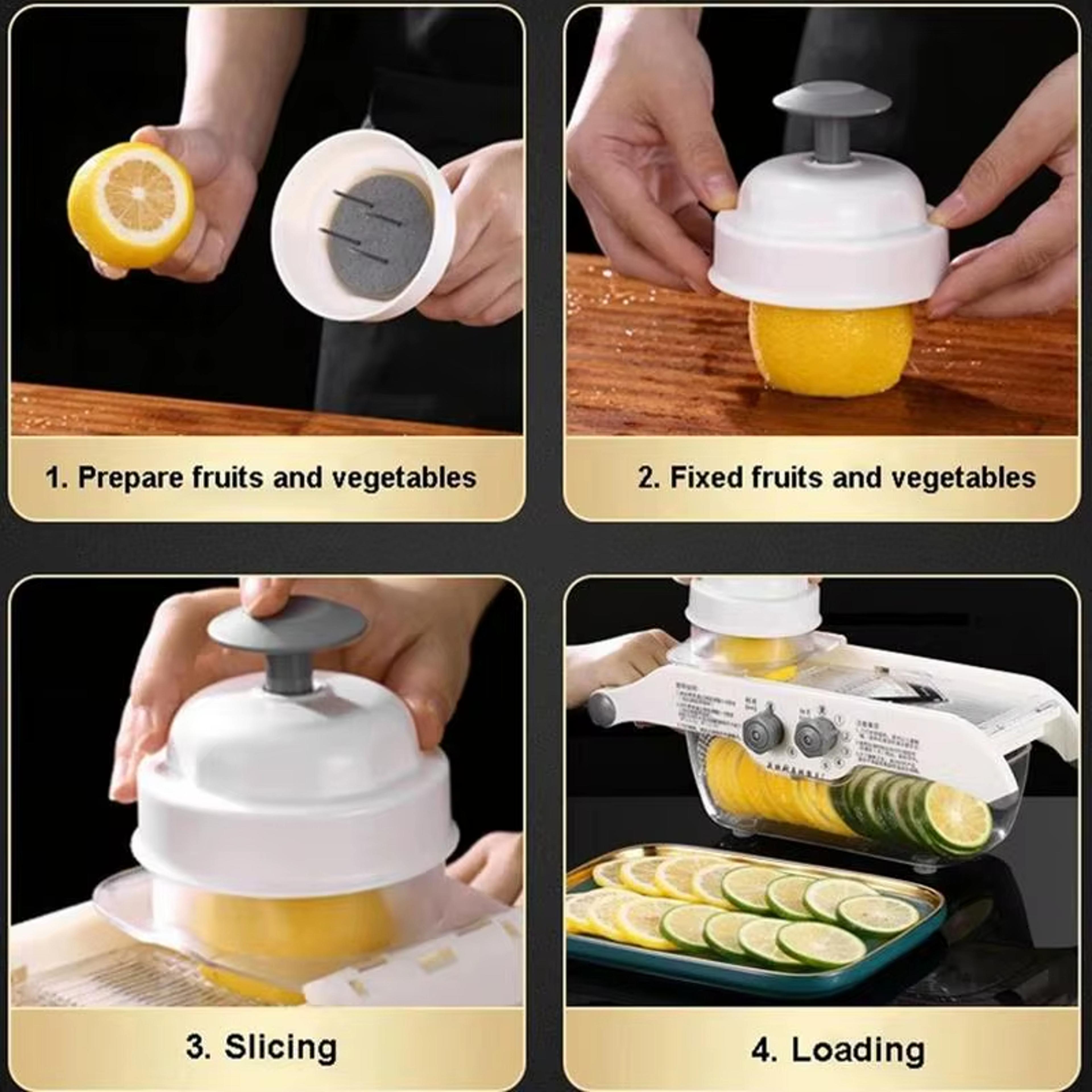 Adjustable Mandoline Vegetable Slicer Basket For Perfect Fruit  Vegetable Cuts 3