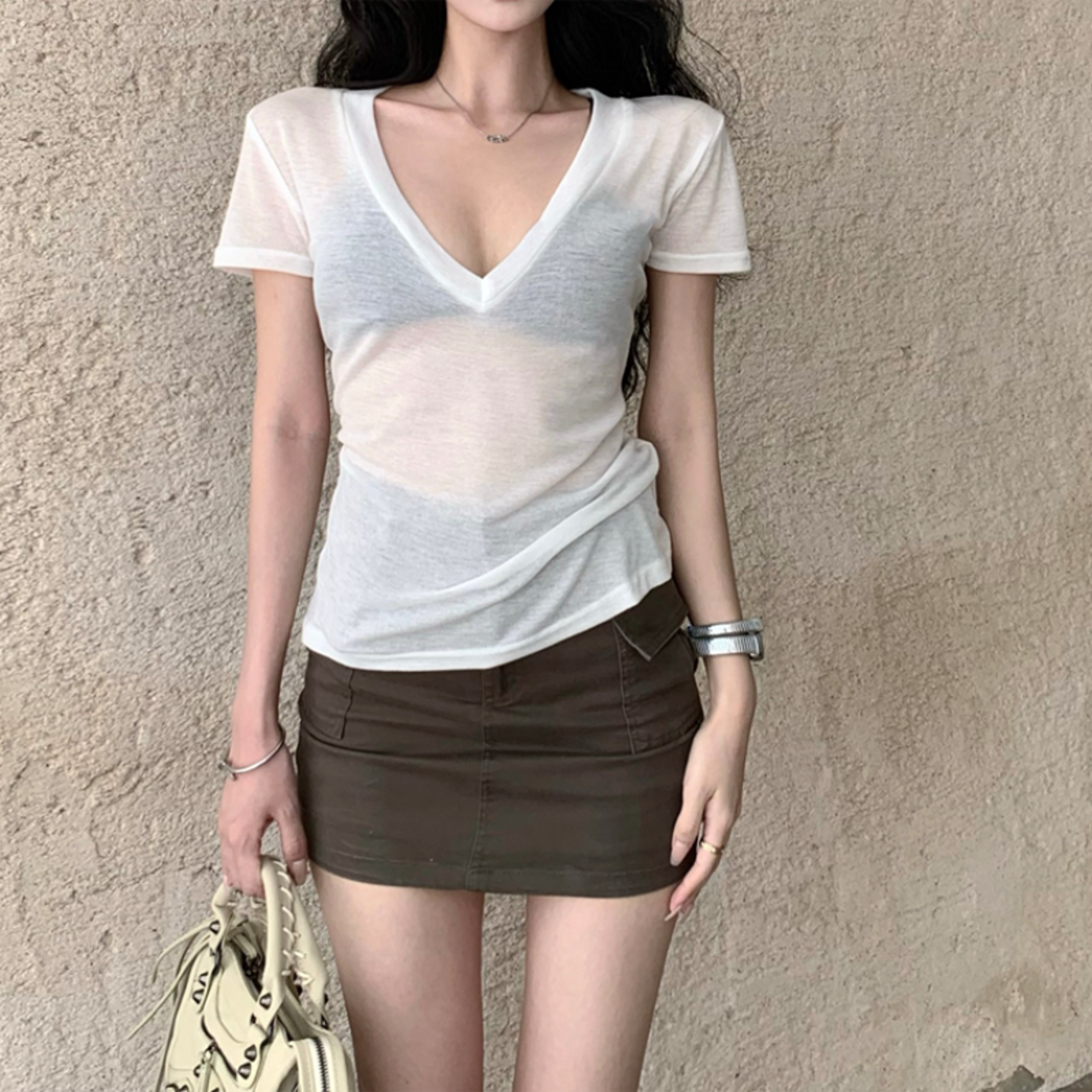 sheer slim fit mesh tee for women summer streetwear top