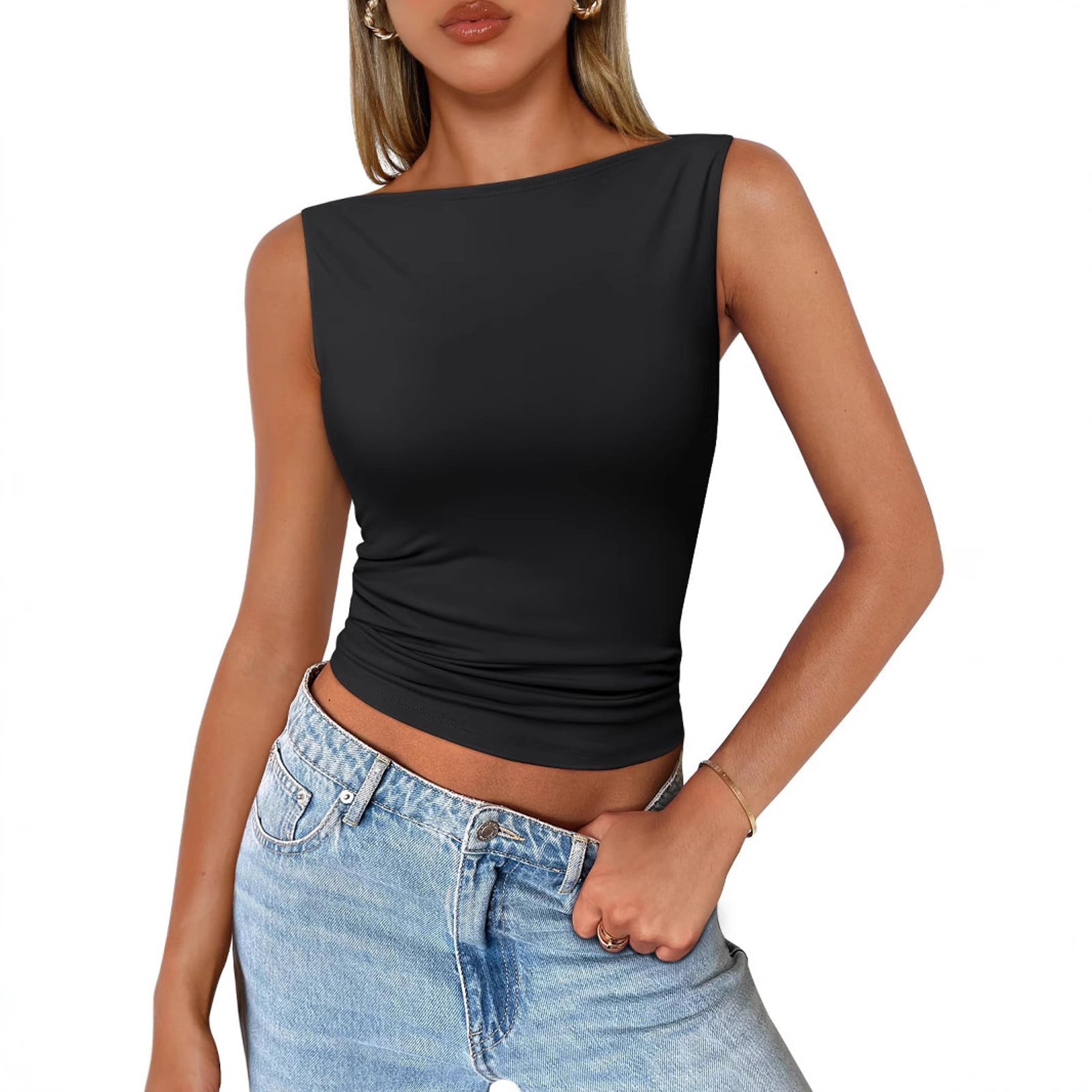 Slim Fit Sleeveless Tank Top For Women Trendy Summer Crop Vest 1