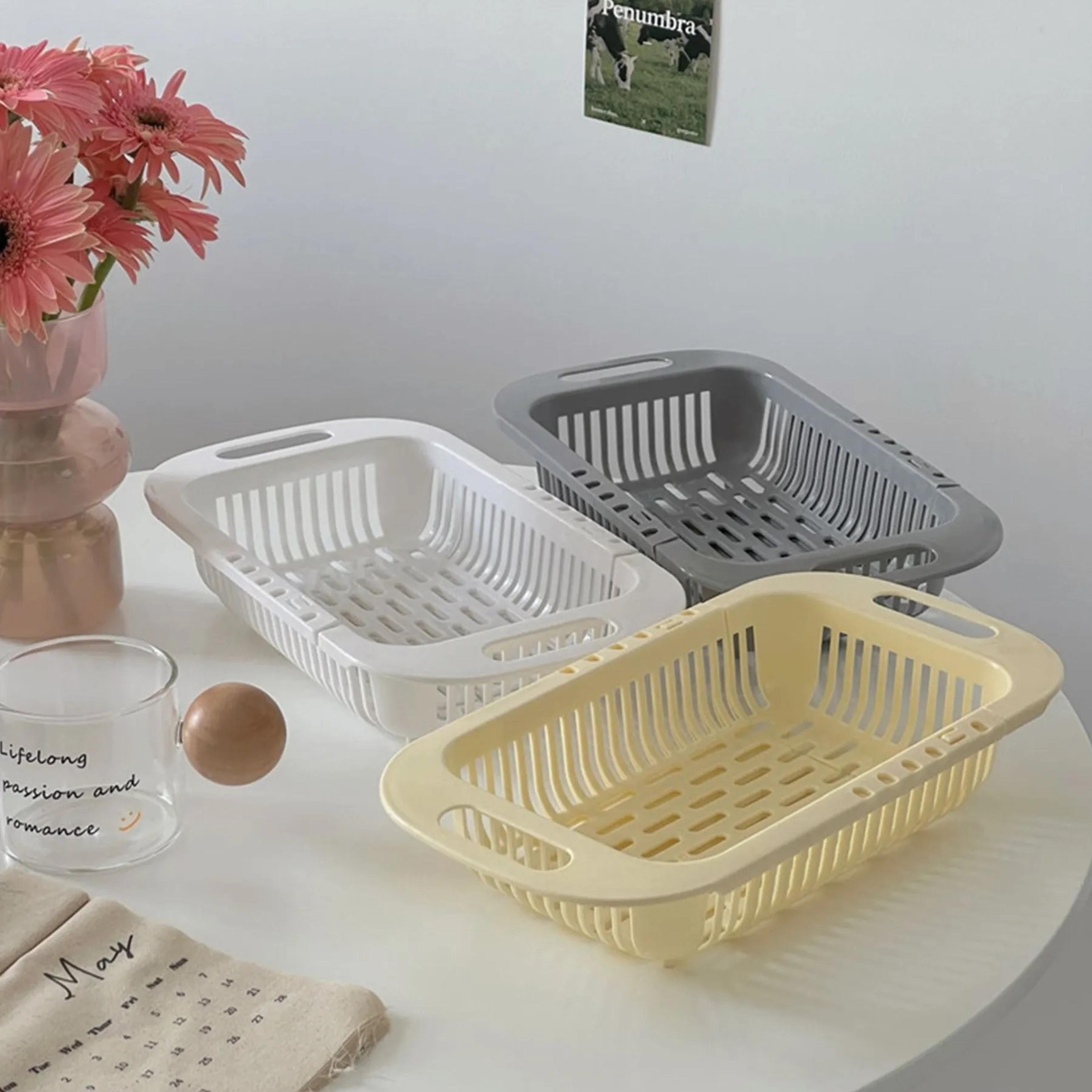 Retractable Sink Drain Basket Kitchen Organizer For Fruits Vegetables  Dishes 3