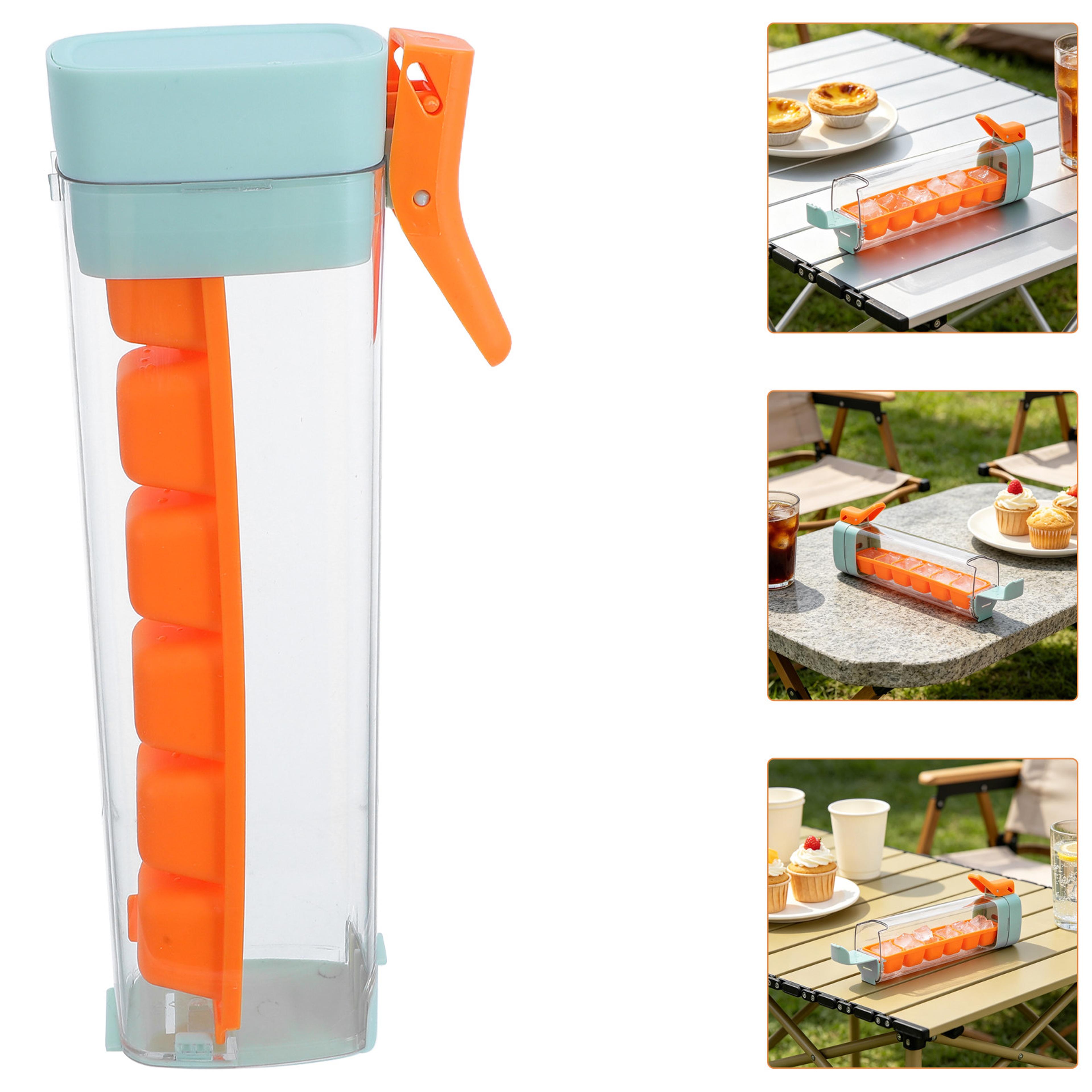 Press Type Silicone Ice Cube Tray With Lid Stackable Easy Release Freezer Ice Mold For Cocktail Use