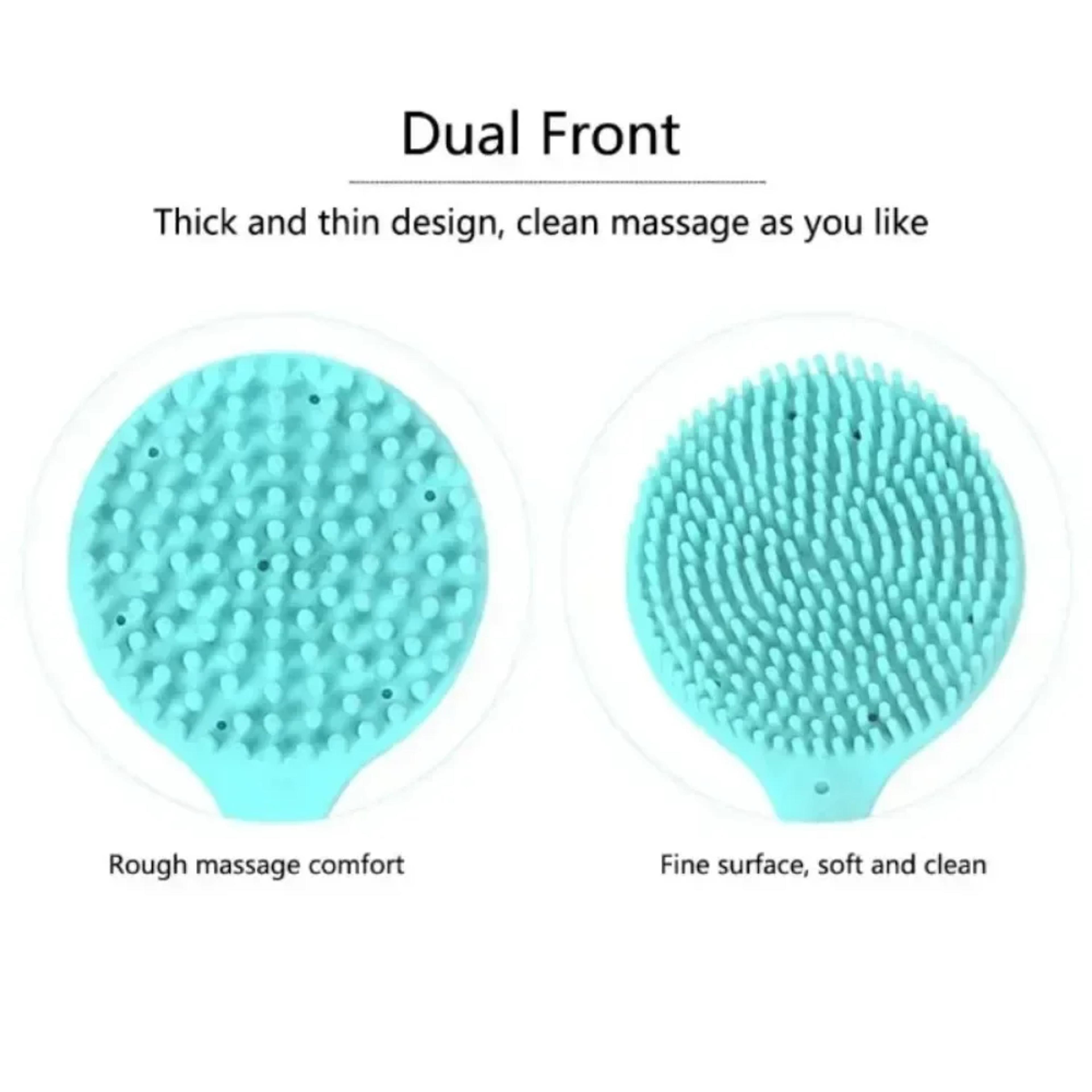 Double Sided Silicone Long Handle Back Scrub Brush Exfoliating Shower Bath Brush 4