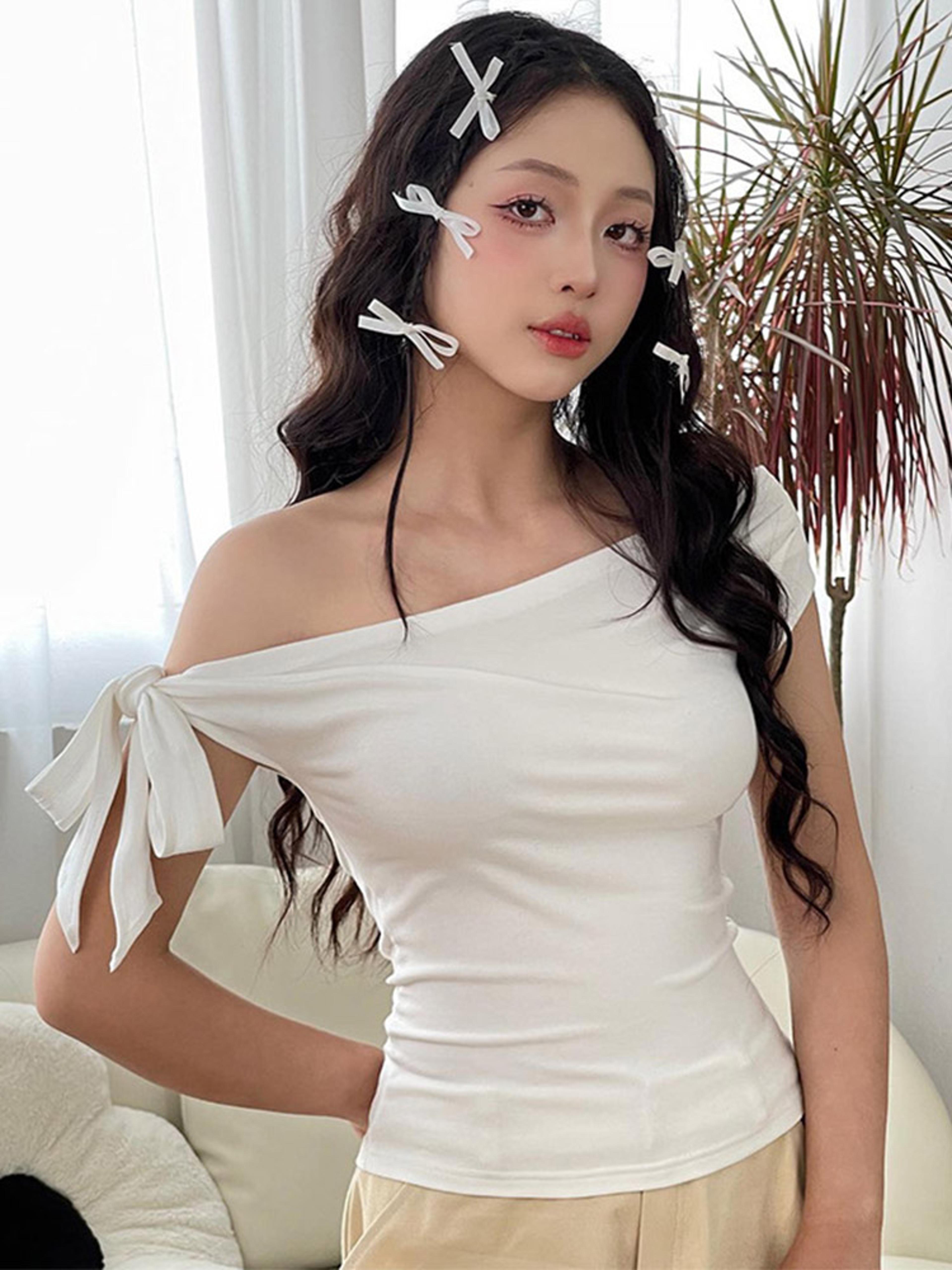 Summer Chic One Shoulder Backless Crop Top For Women 4