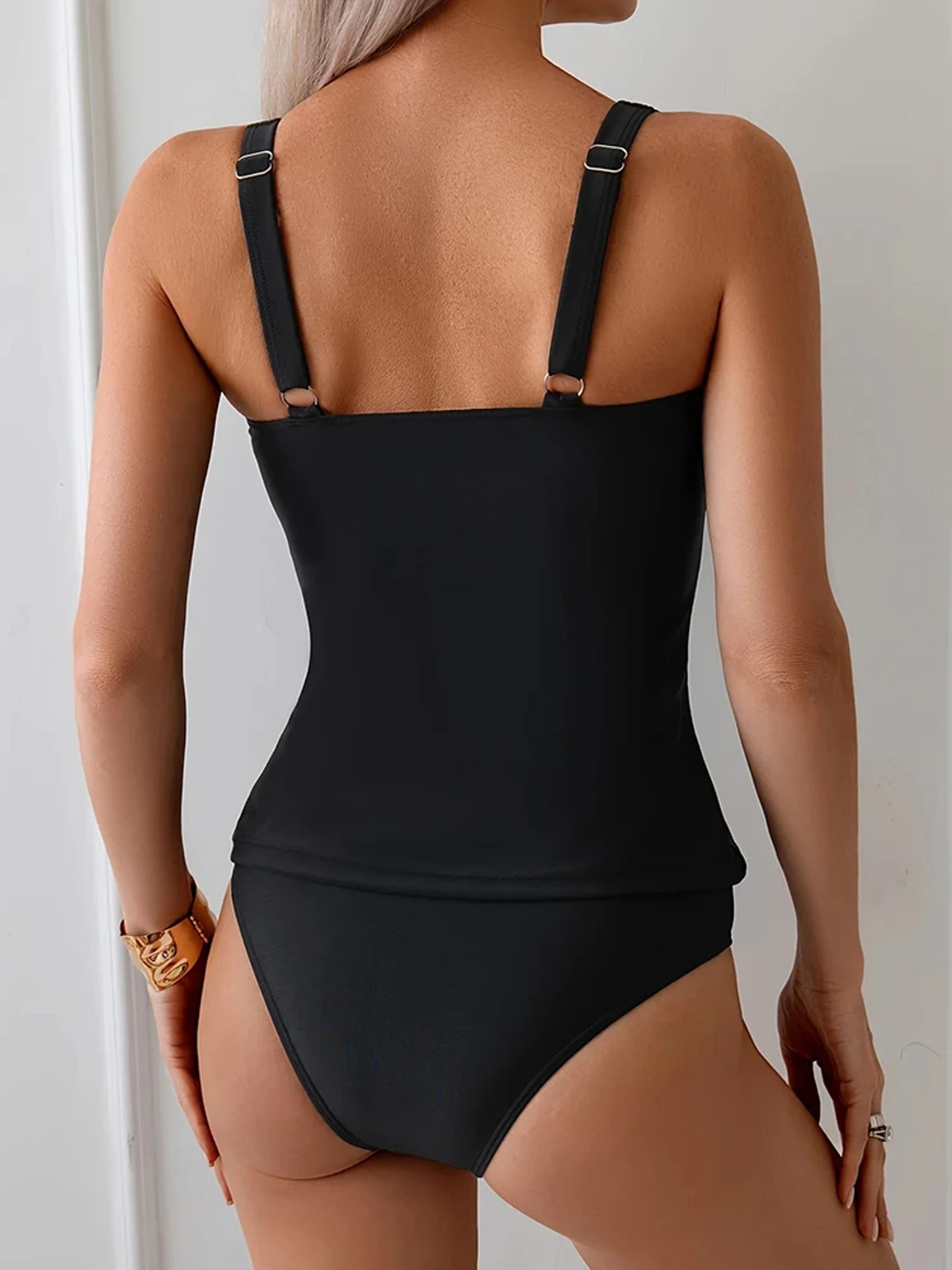 Coastal Chic Square Neck Bikini Set For Women Beach Vacation Swimwear 3