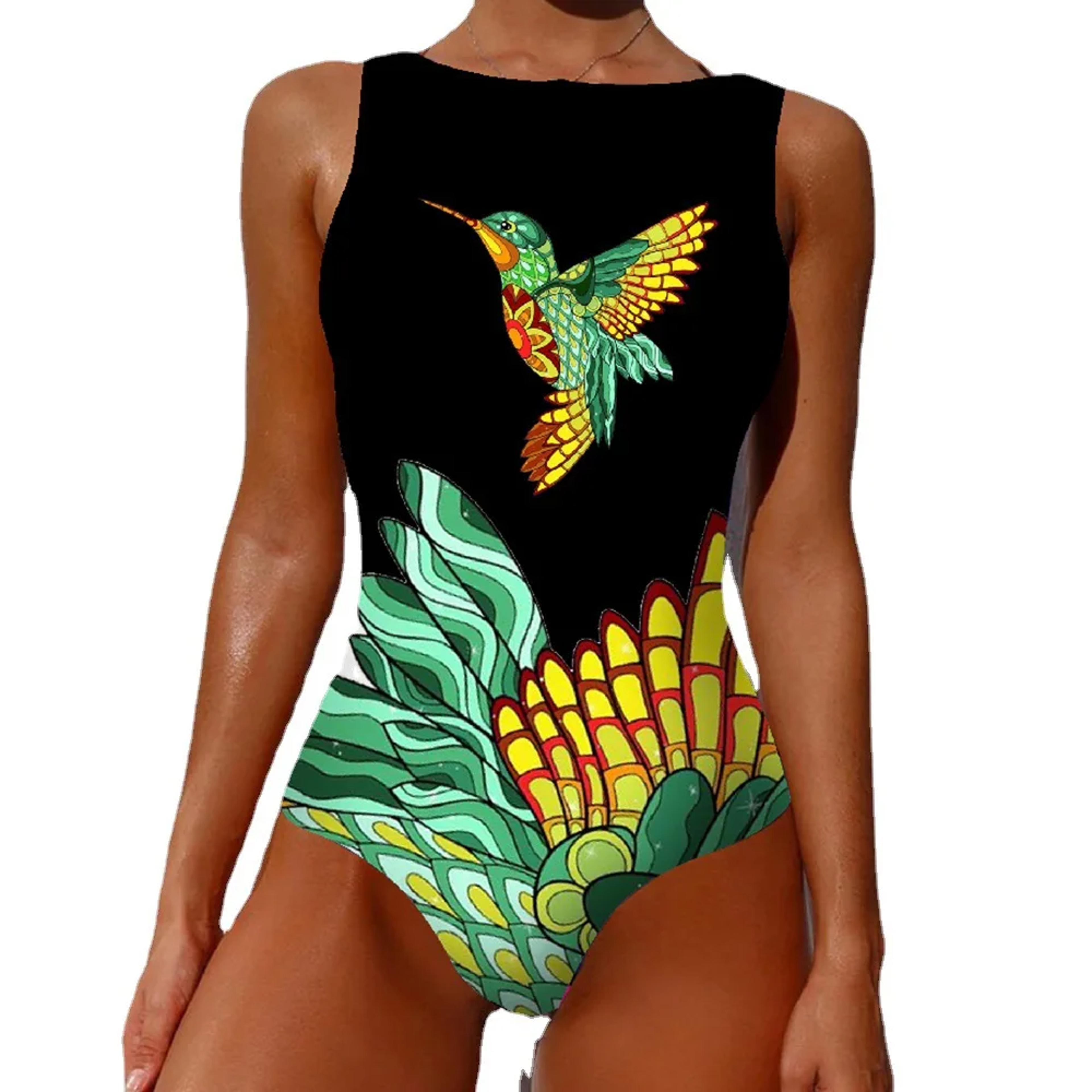 Floral Lace Up Push Up Swimsuit Women Beachwear Monokini Swimwear 1