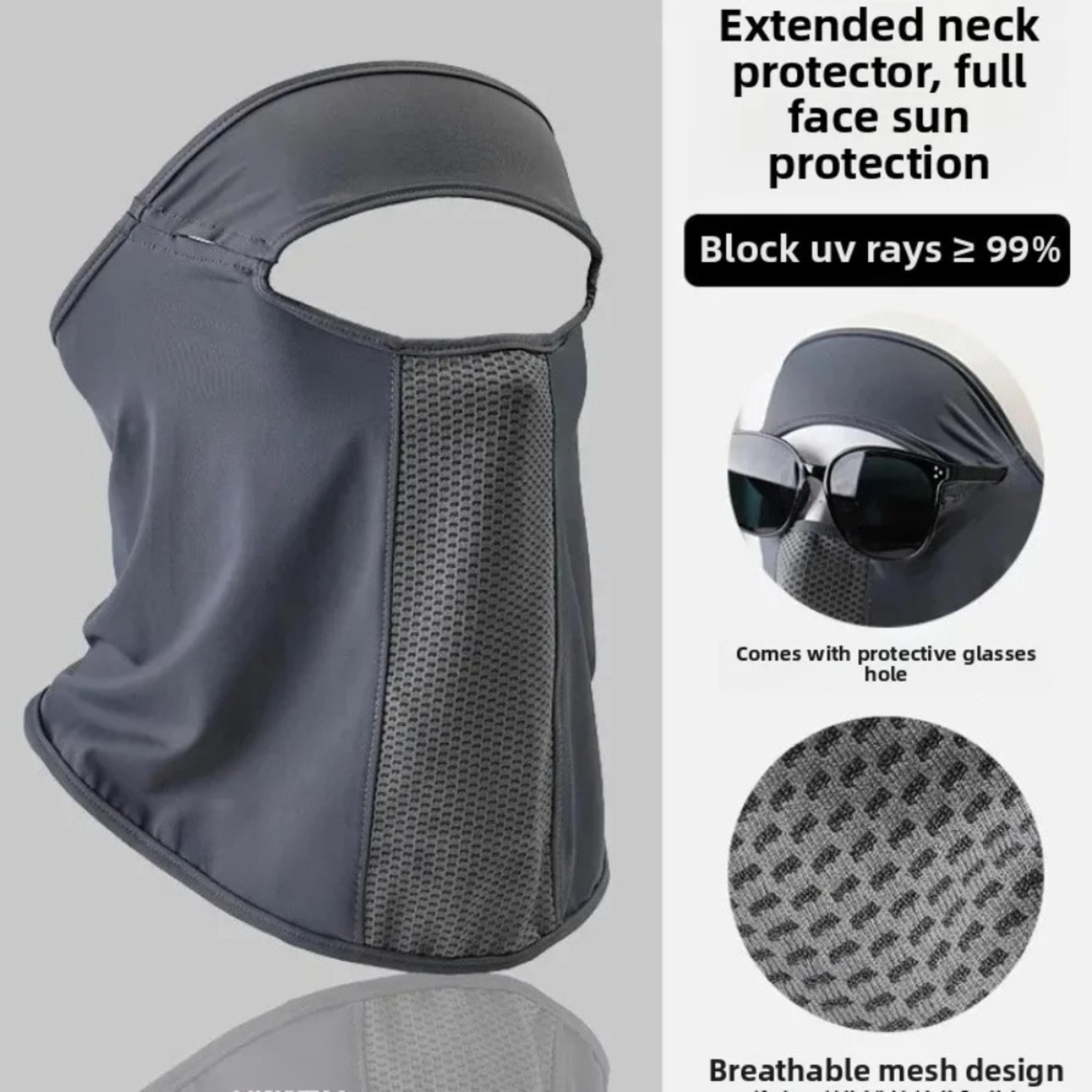 Ice Silk UV Protection Face Veil Mask With Eyeglass Opening For Outdoor Sports  Summer Wear 1