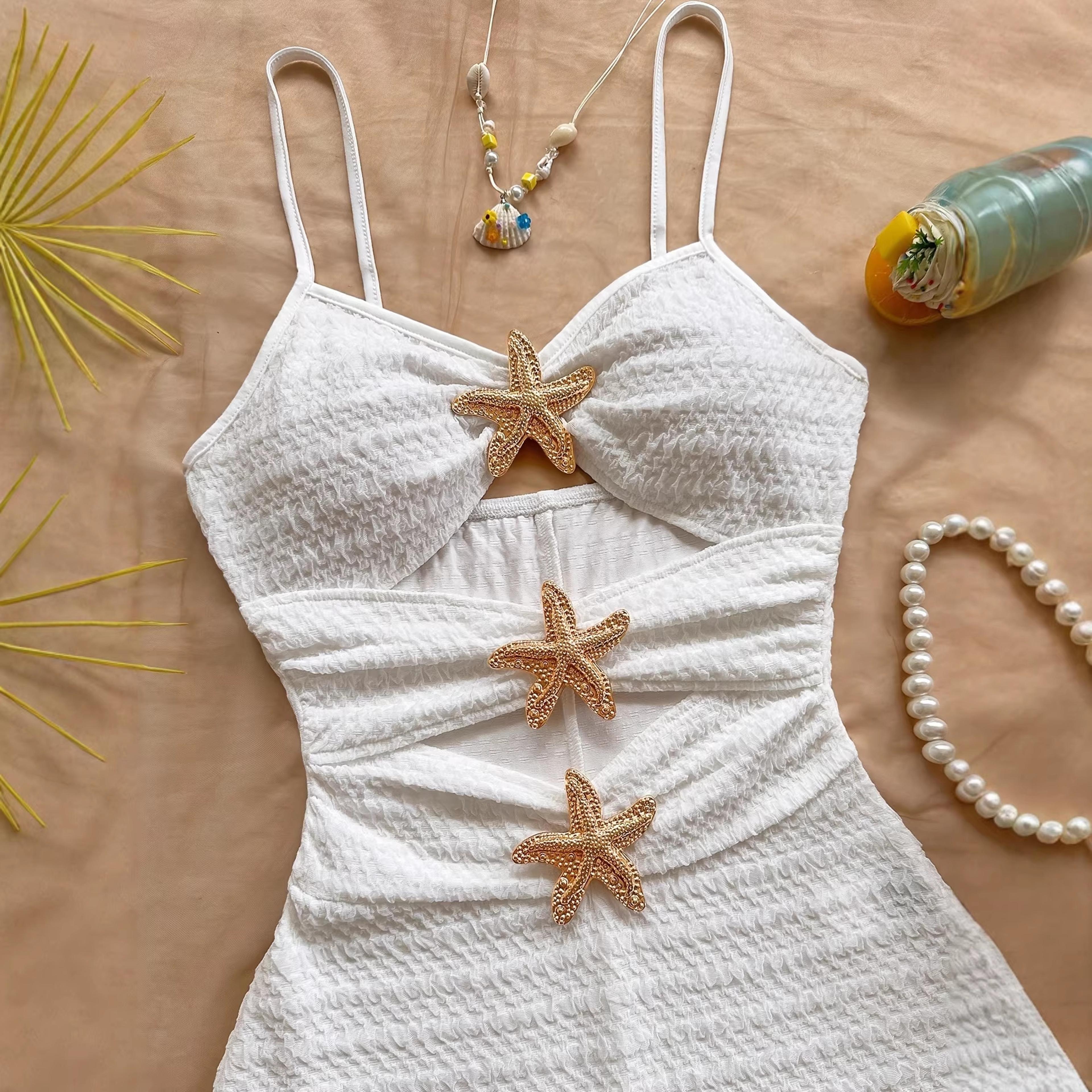 stellar charm cutout swimsuit