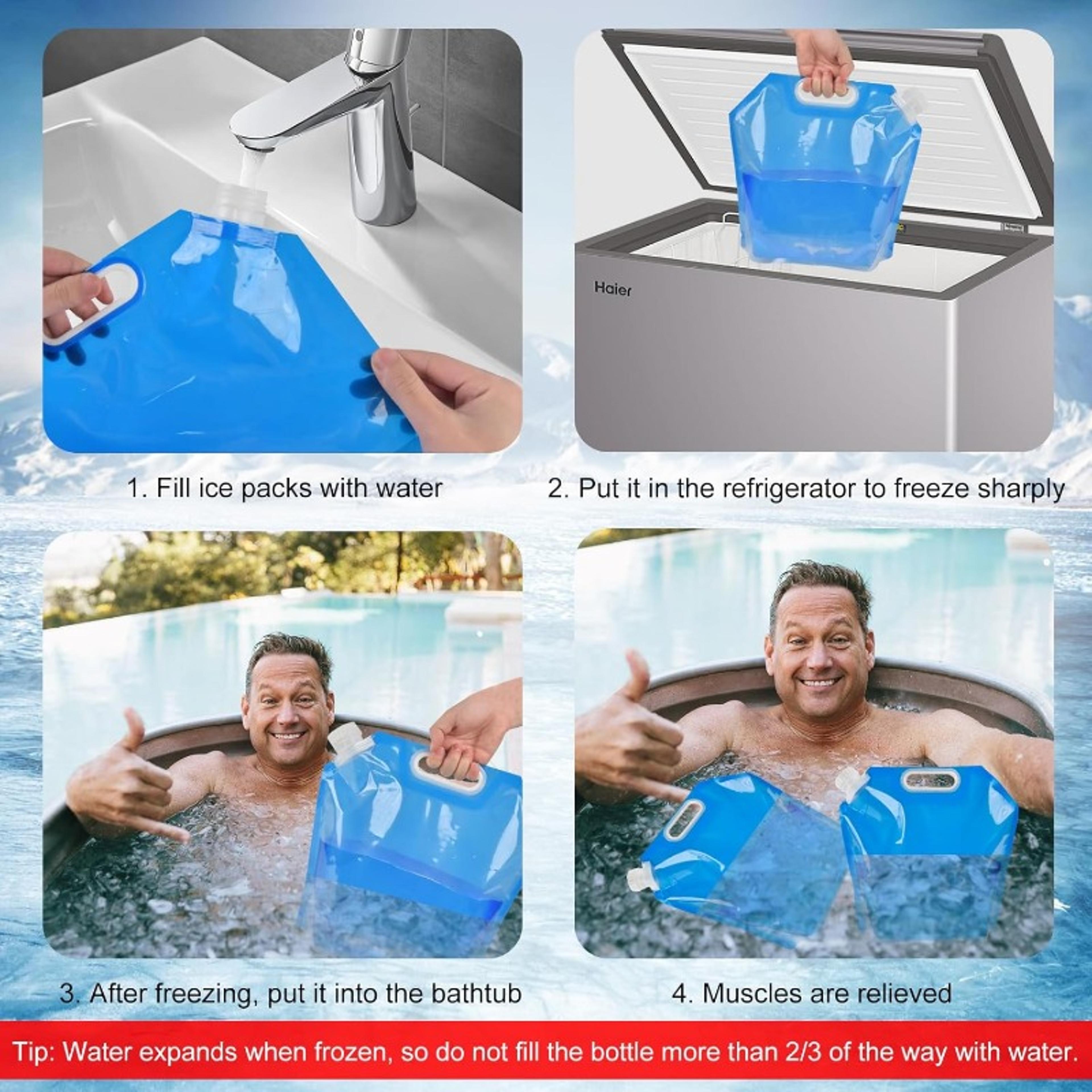 Rapid Chill Ice Bath Bags For Cold Plunge Tubs Reusable Freezer Water Bags 4