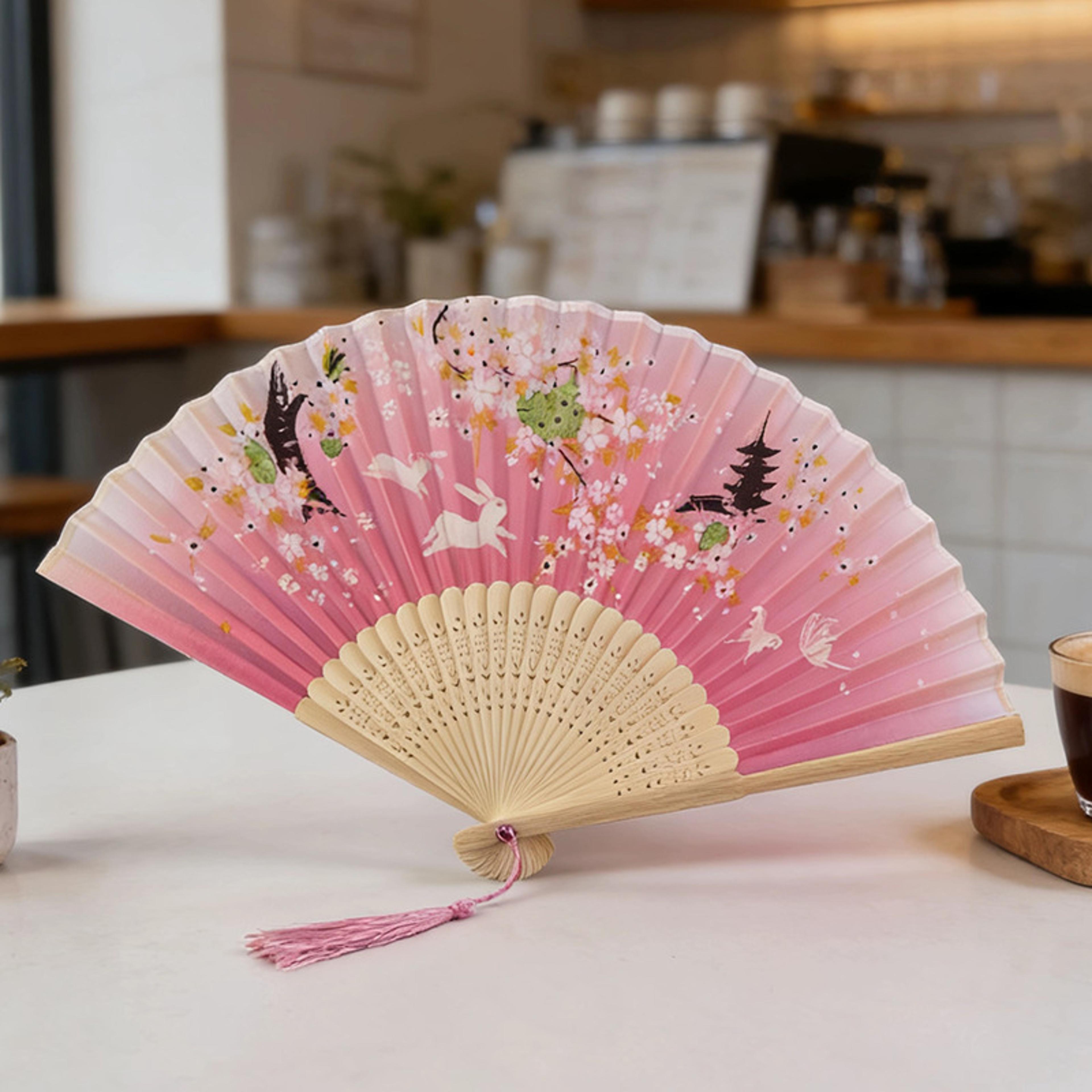 Vintage Silk Folding Hand Fan Elegant Bamboo Folding Fan For Dance Decor  Gifts 4