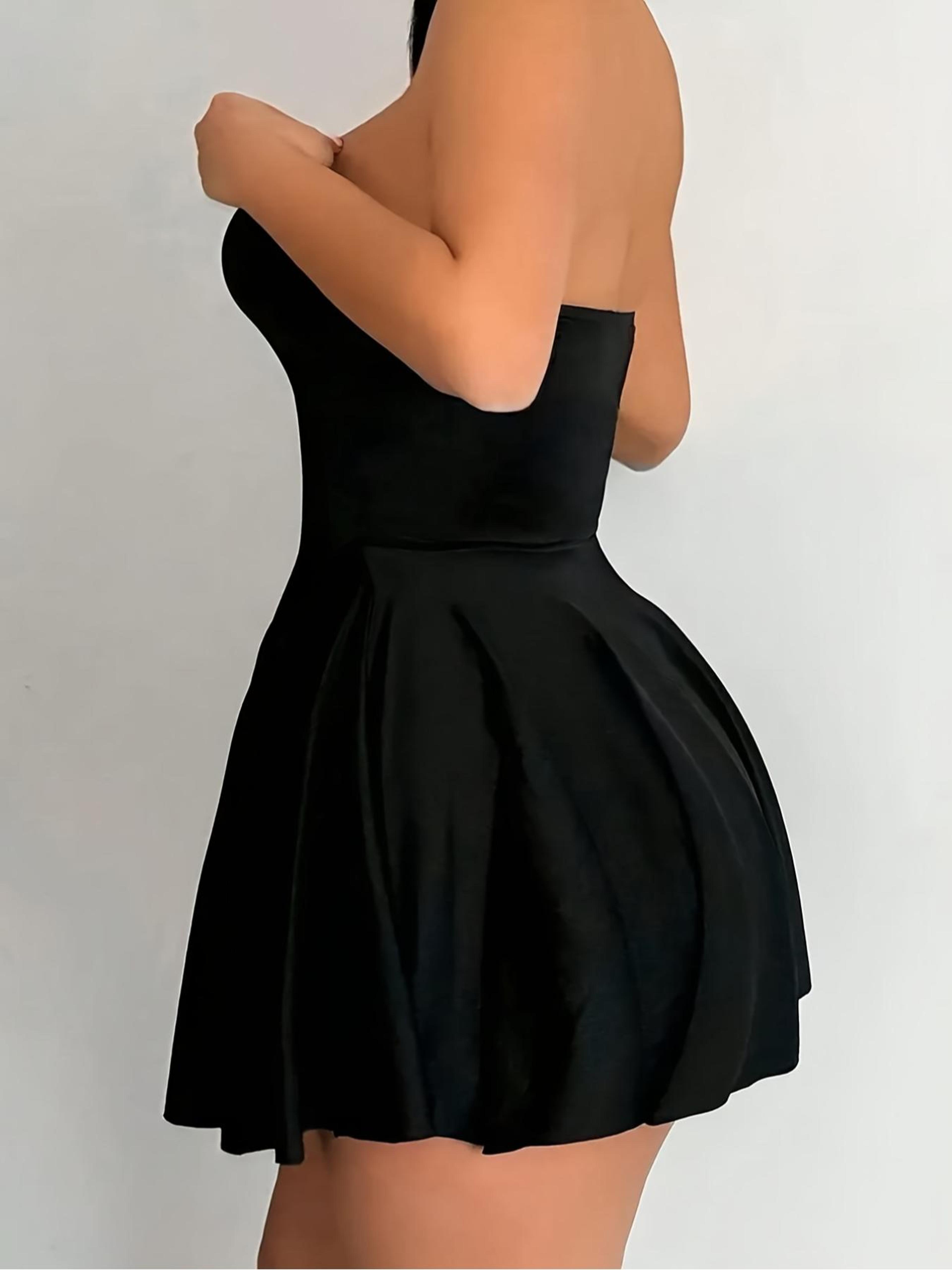 Elegant High Waist Bell Mini Skirt For Women Strapless Look Party Skirt 2