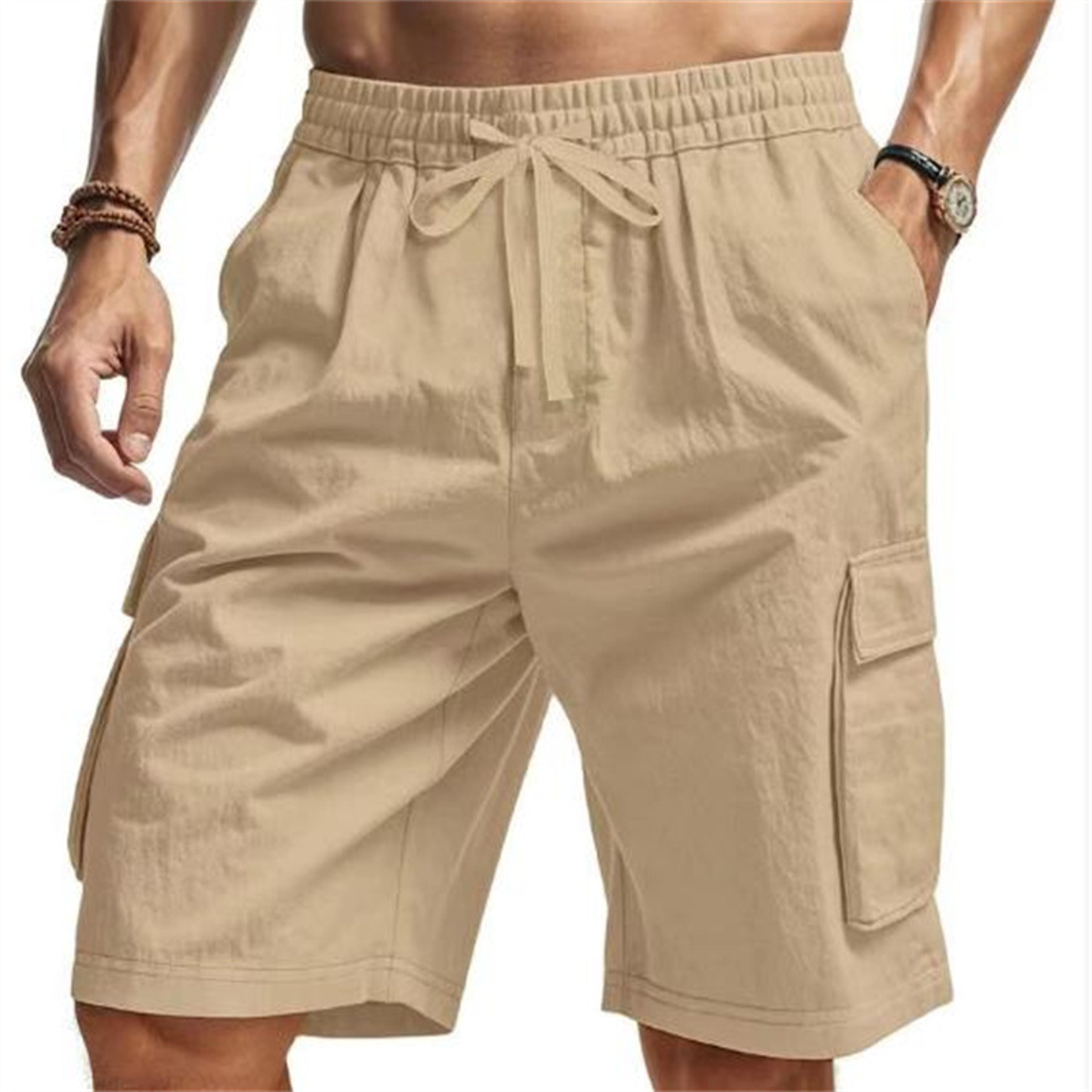 Trail Ease Multi Pocket Cotton Linen Cargo Shorts For Men 2