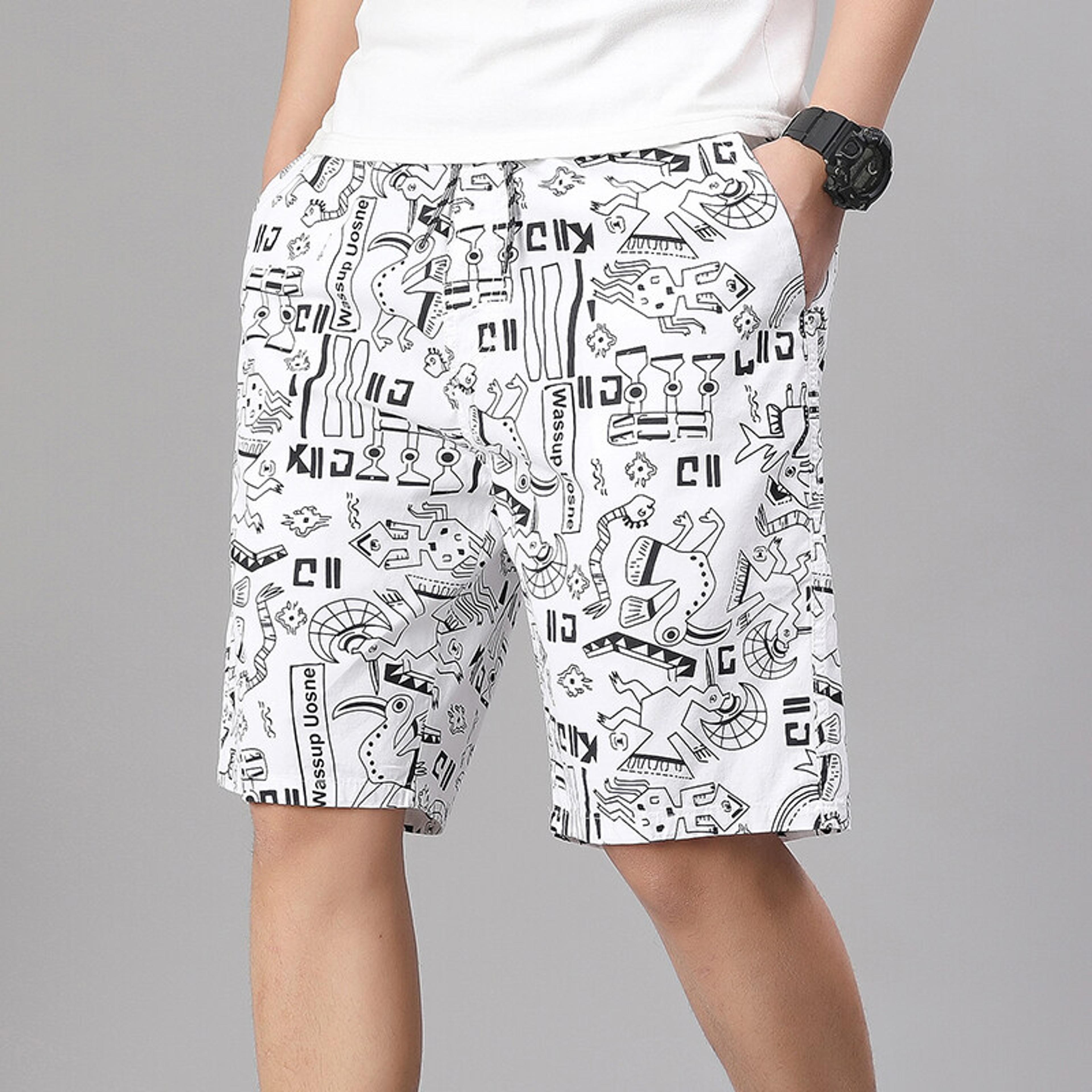 Mens Relaxed Fit Cotton Beach Shorts With Elastic Waist Lightweight Casual Summer Shorts 2