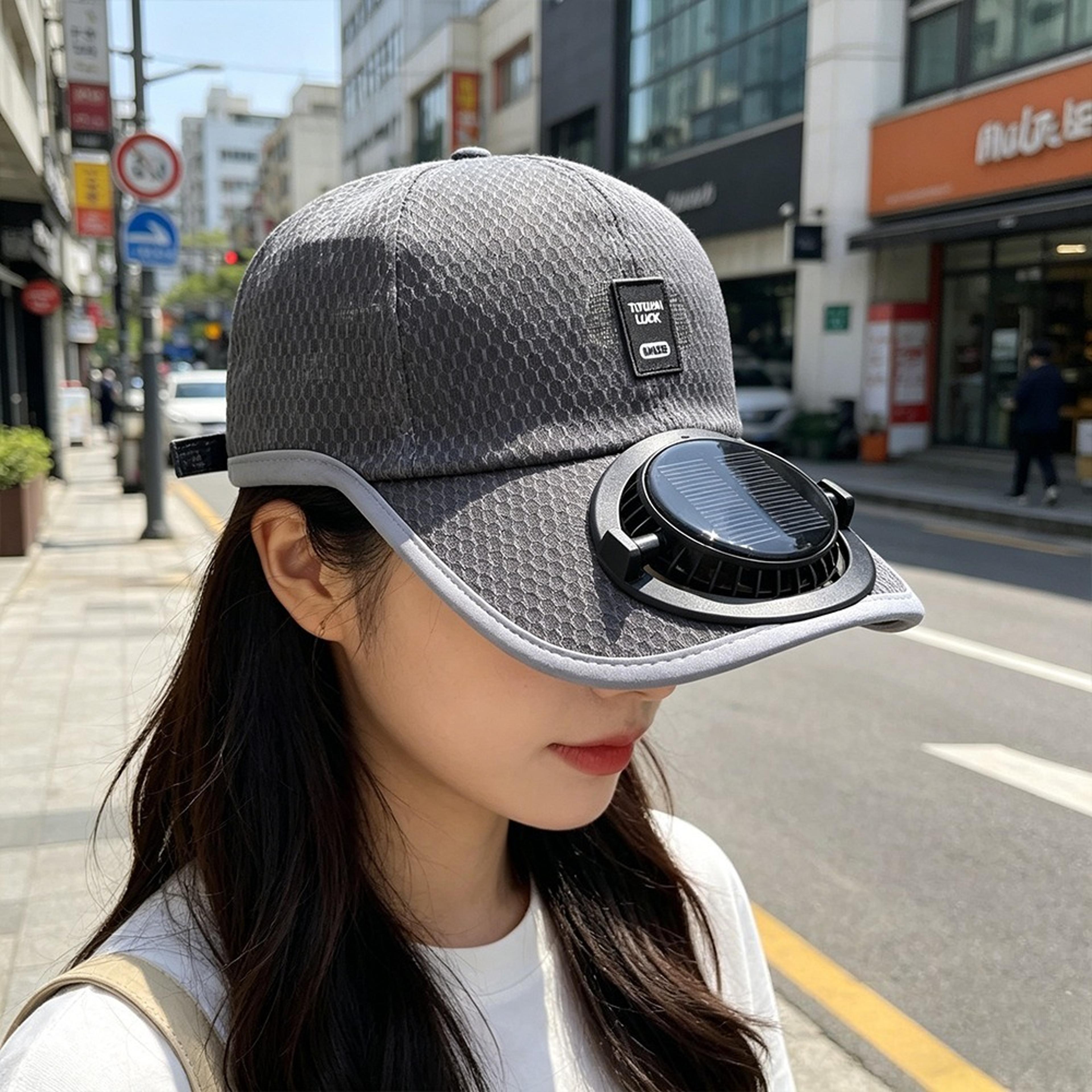 Solar Fan Hat With UV Protection Extra Long Visor Cooling Cap For Fishing Hiking  Travel 1