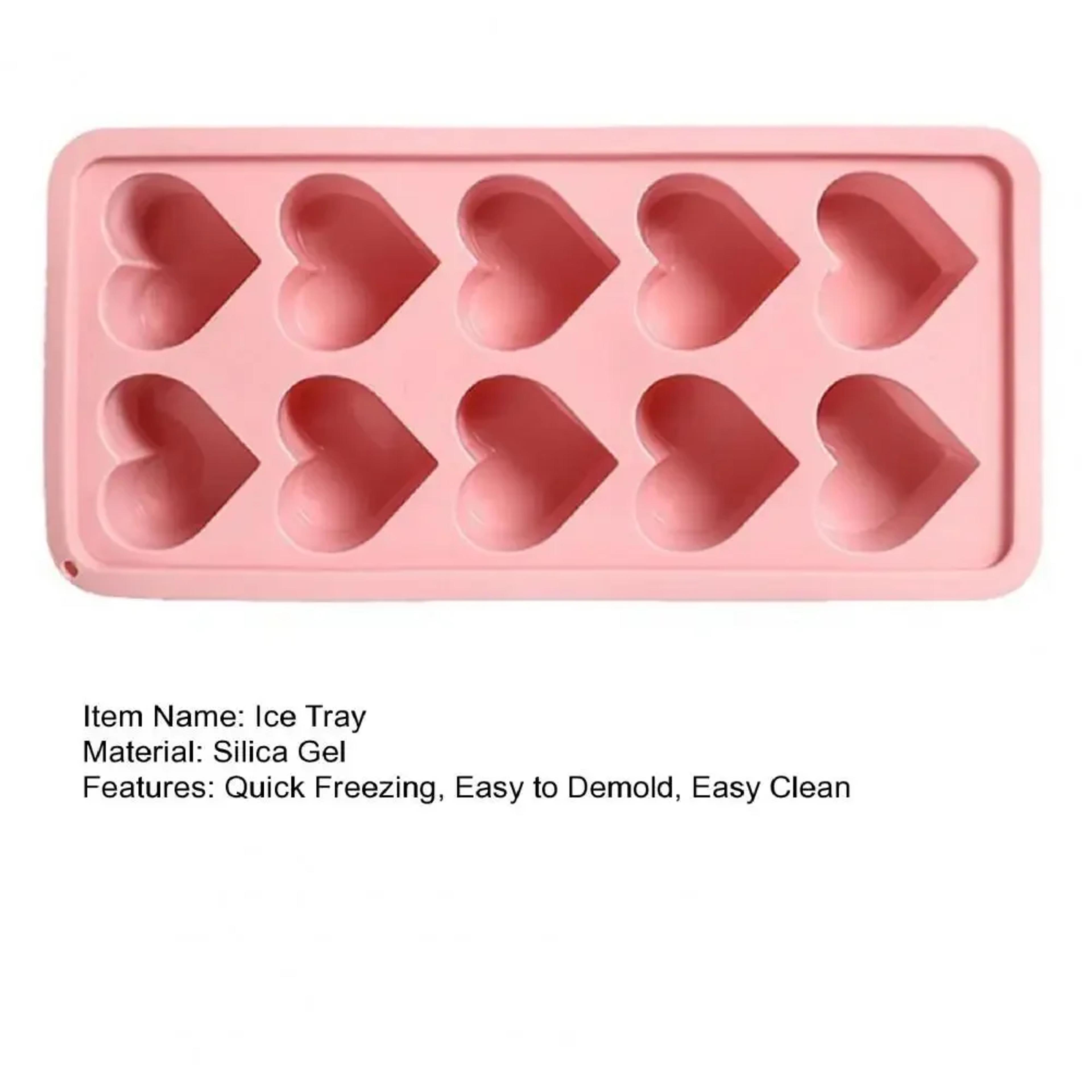 Heart Silicone Ice Cube Tray Grid Easy Release Heart Ice Cube Mold For Drinks Chocolate  Desserts 5
