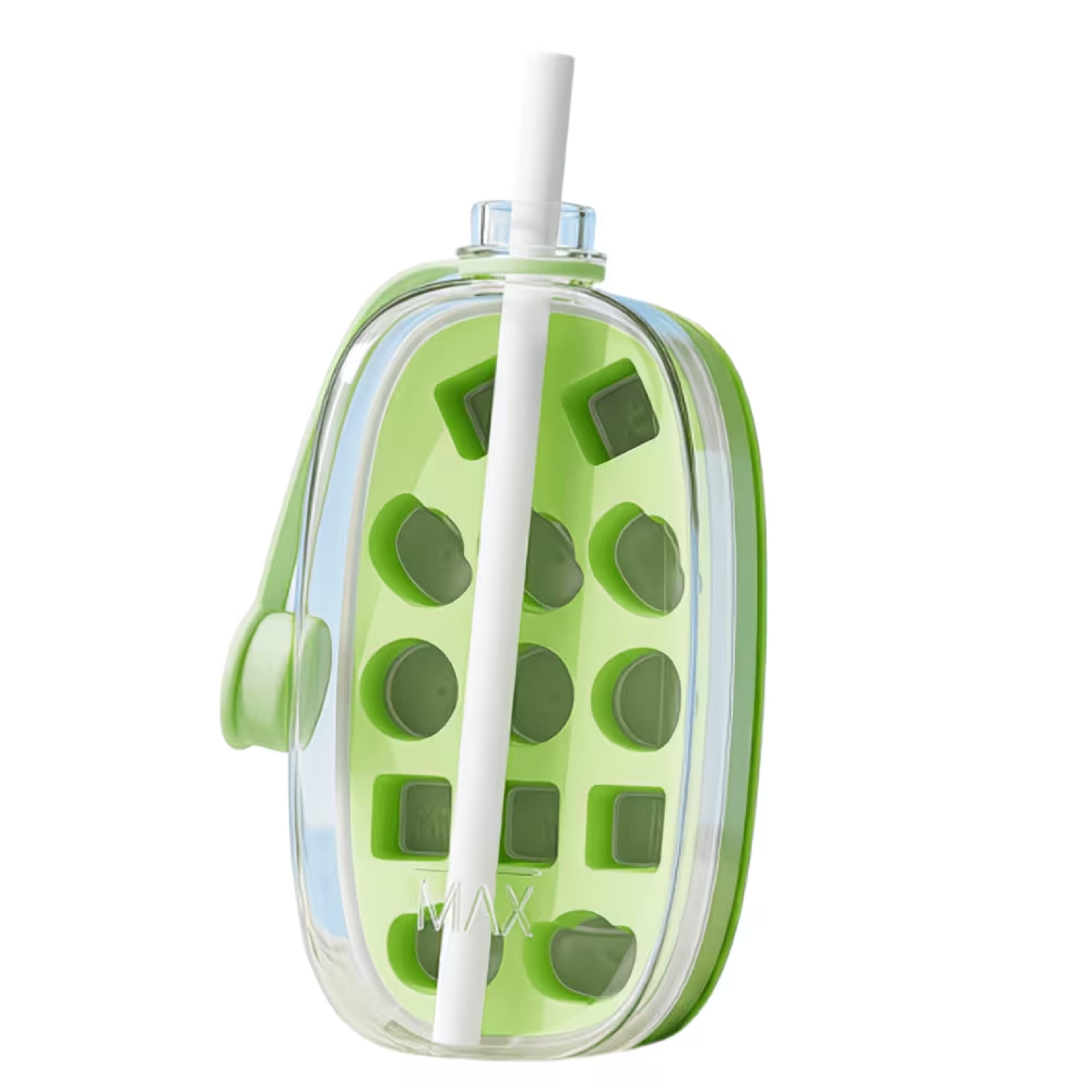 Ice Maker Water Bottle With Straw And Easy Release Ice Mold 6