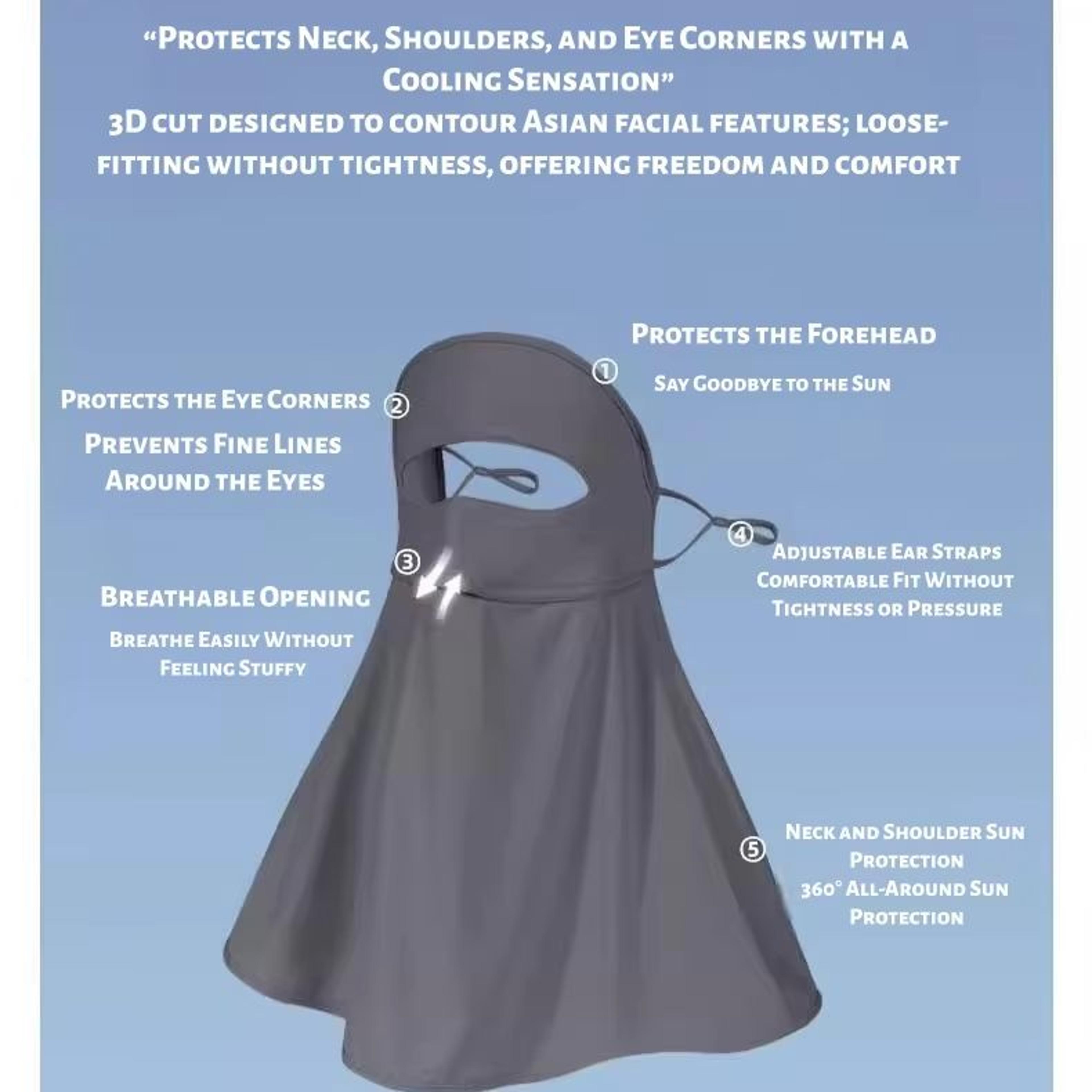 Womens UV Face Mask With Sun Visor  Neck Cover Cooling Sun Protection Mask 4