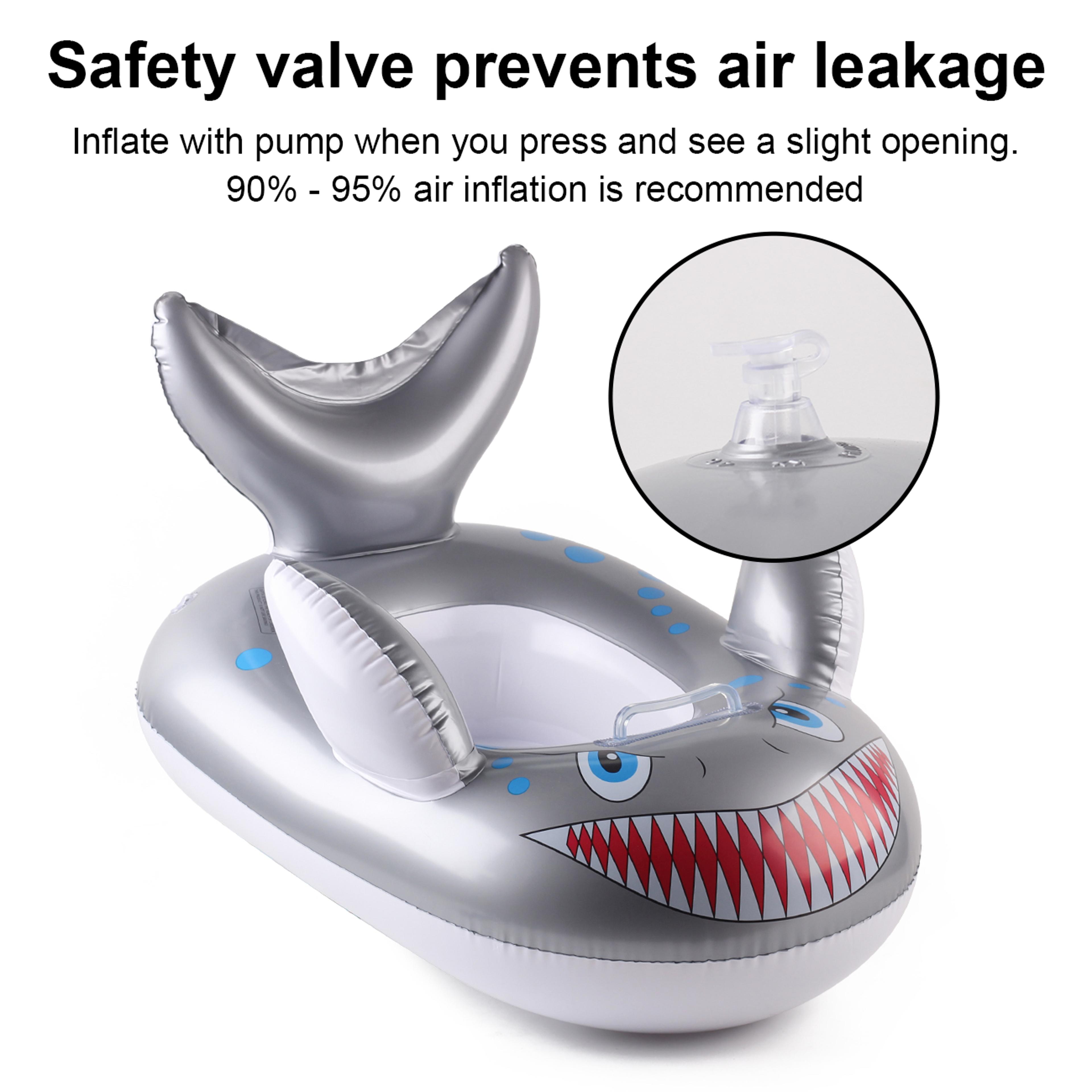 Grey Shark Swim Ring Kids Pool Float For Beach And Pool Fun 3