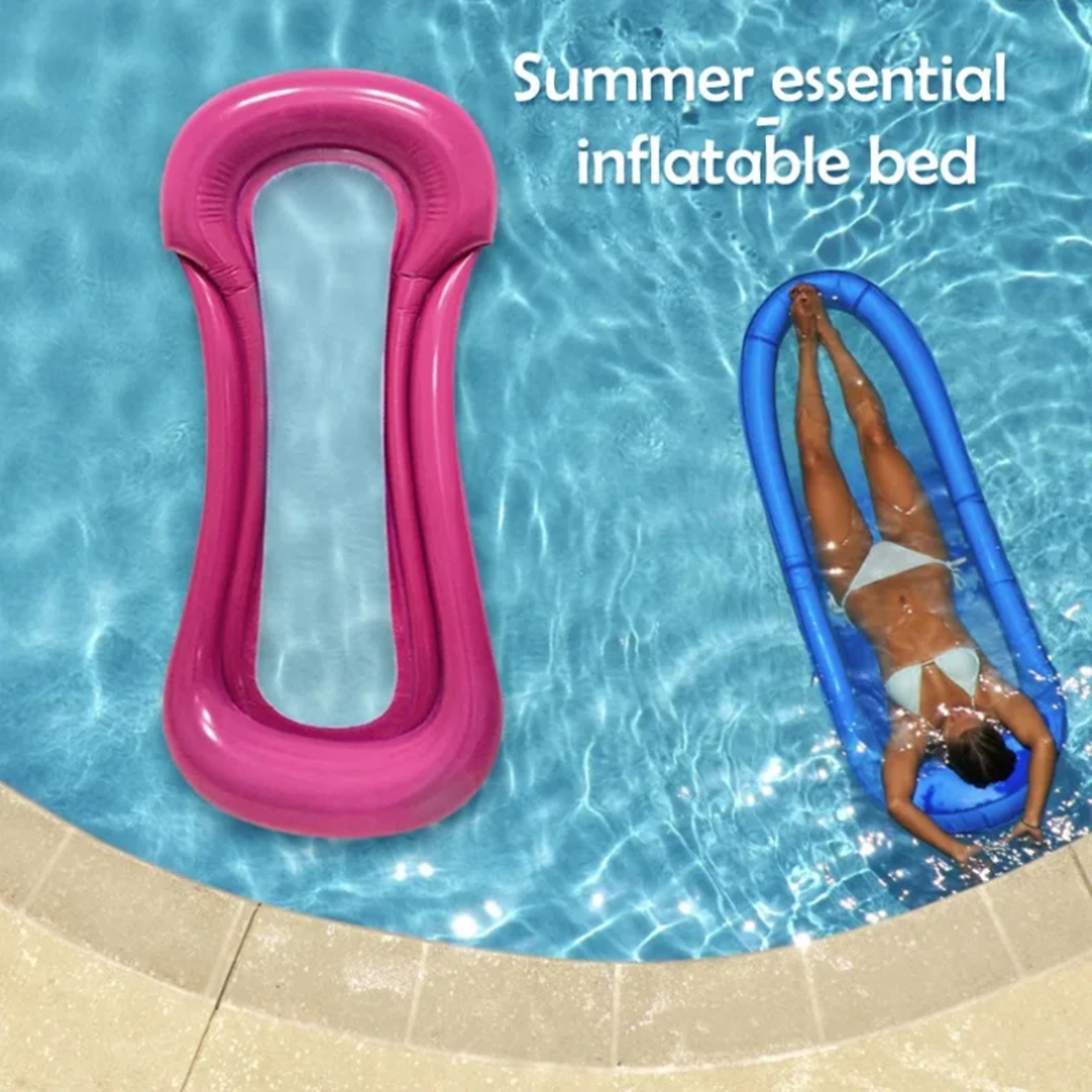 Floating Pool Float Hammock Inflatable Pool Lounge Chair For Adults 4