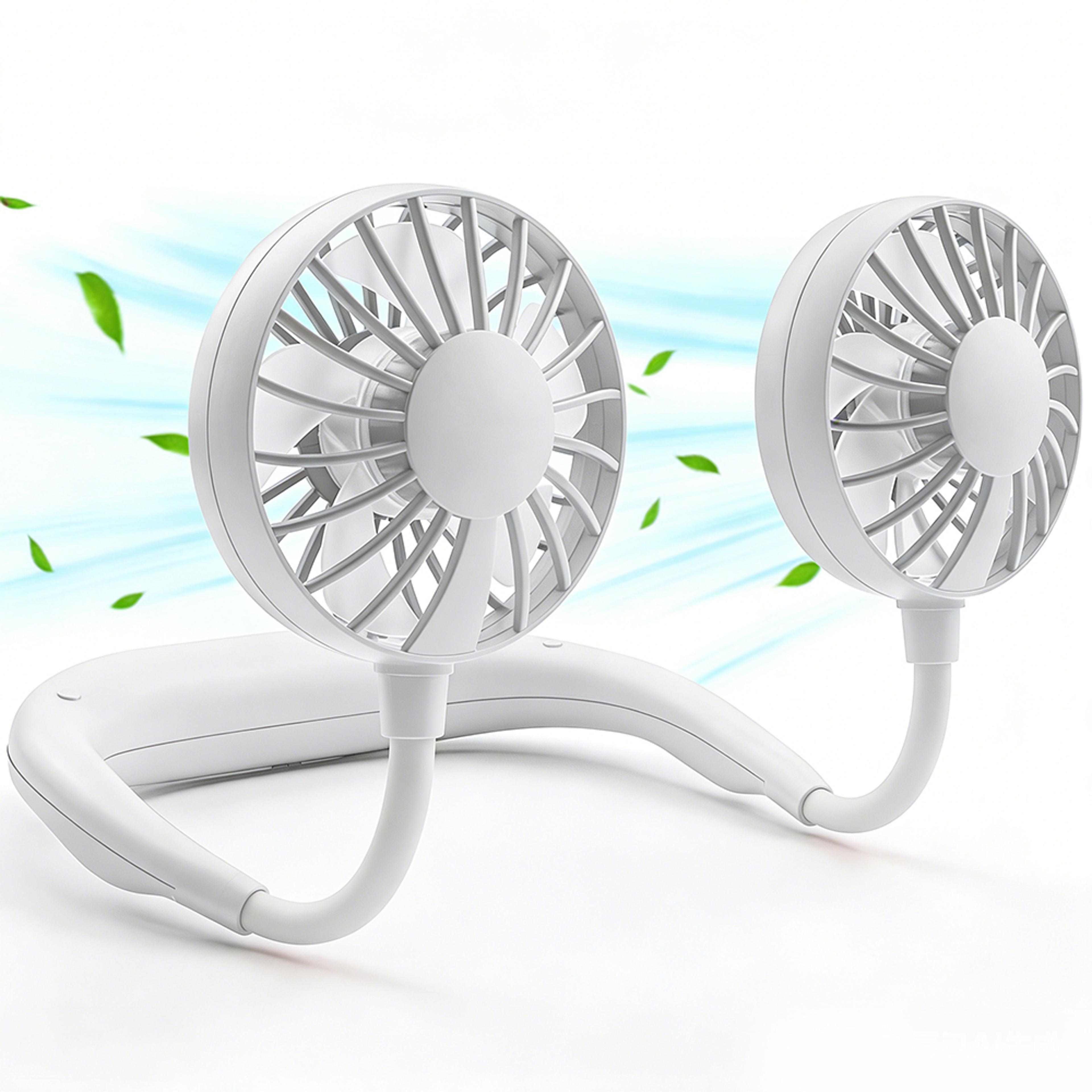 Portable Neck Fan Rechargeable Hands Free Wearable Cooling Fan With Dual Adjustable Speed Airflow 8