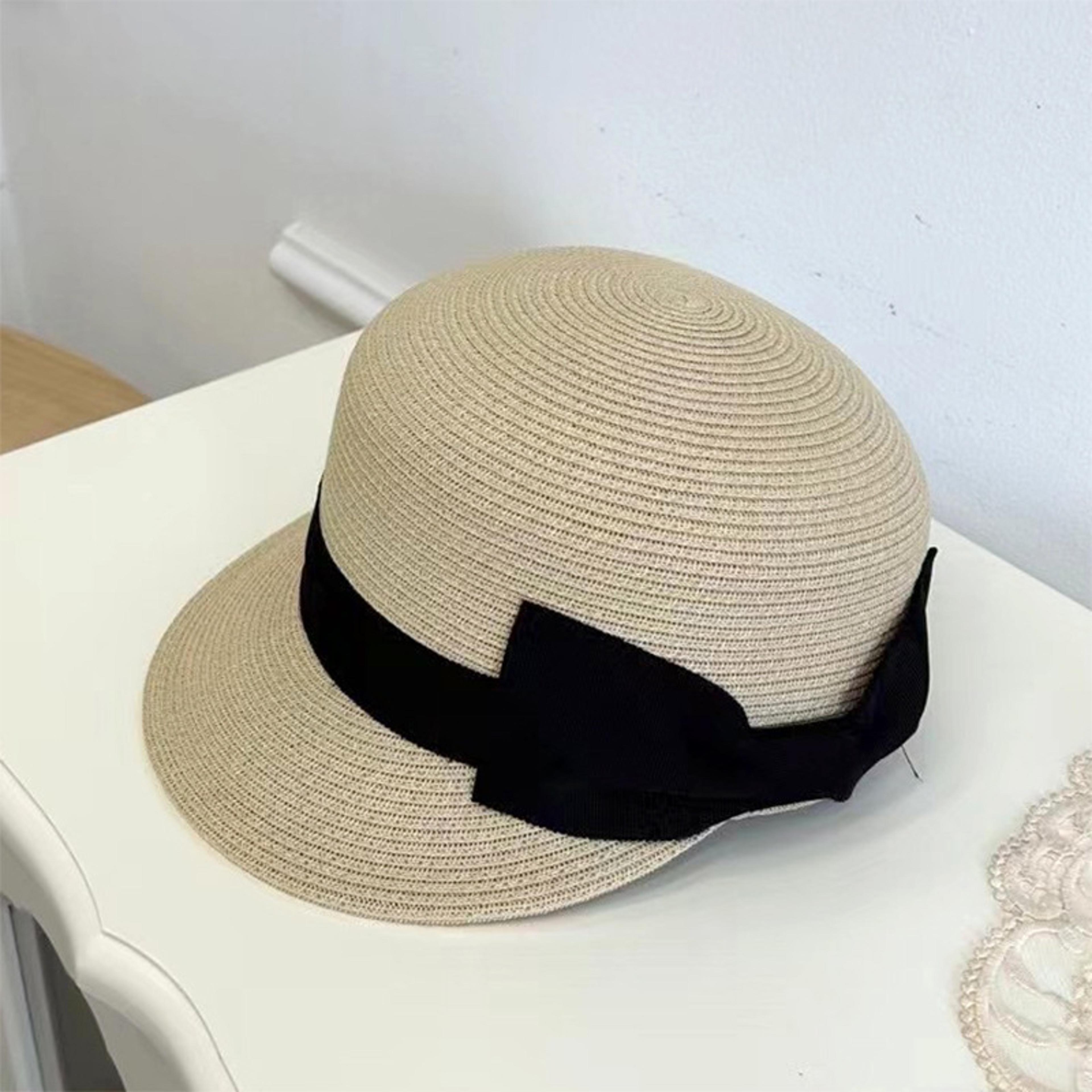 Elegant Wide Brim Straw Sun Hat With Bow For Women Beach Travel Summer UV Protection 5