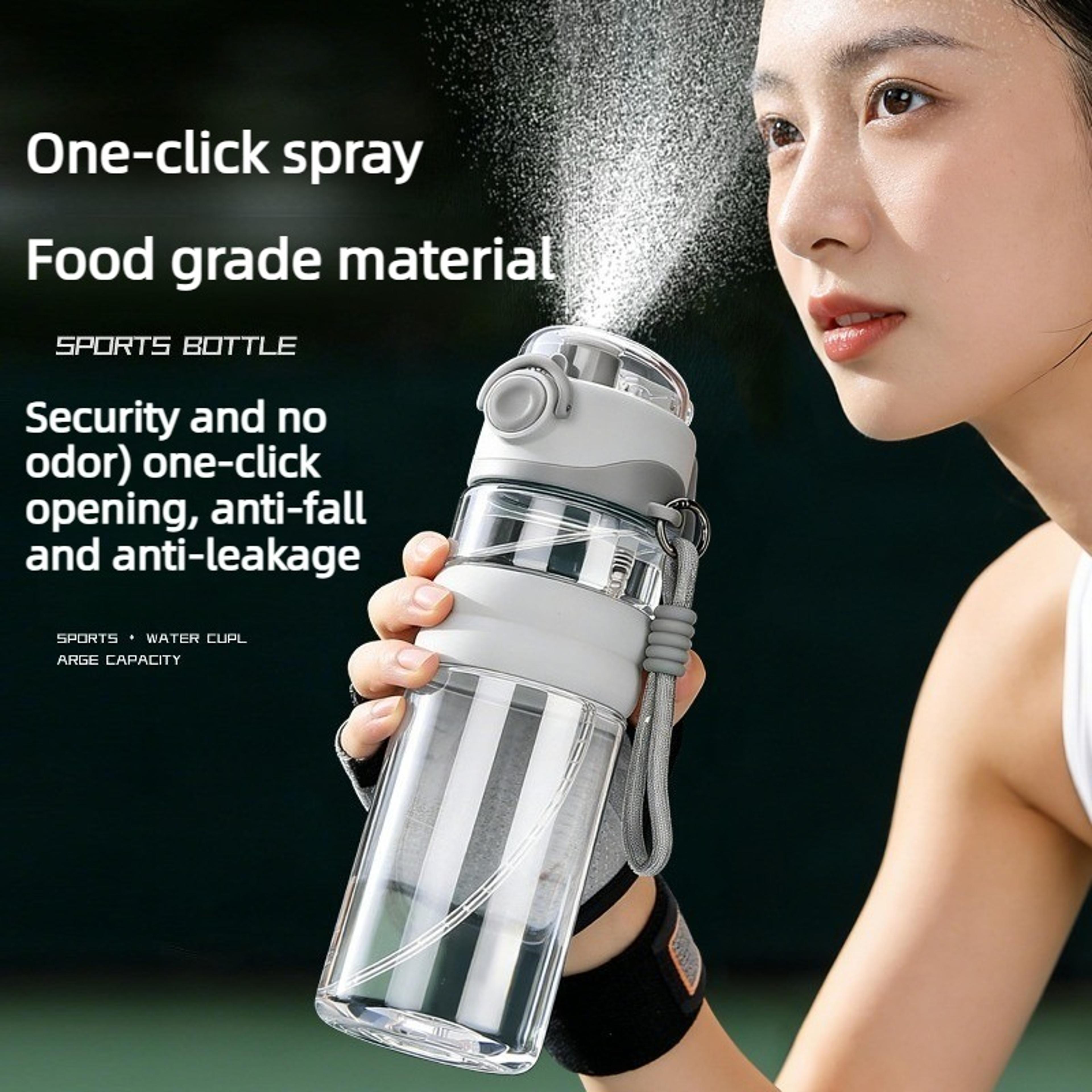 Cooling Mist Sports Water Bottle With Spray Large Capacity Portable Hydration Cup With Strap 1