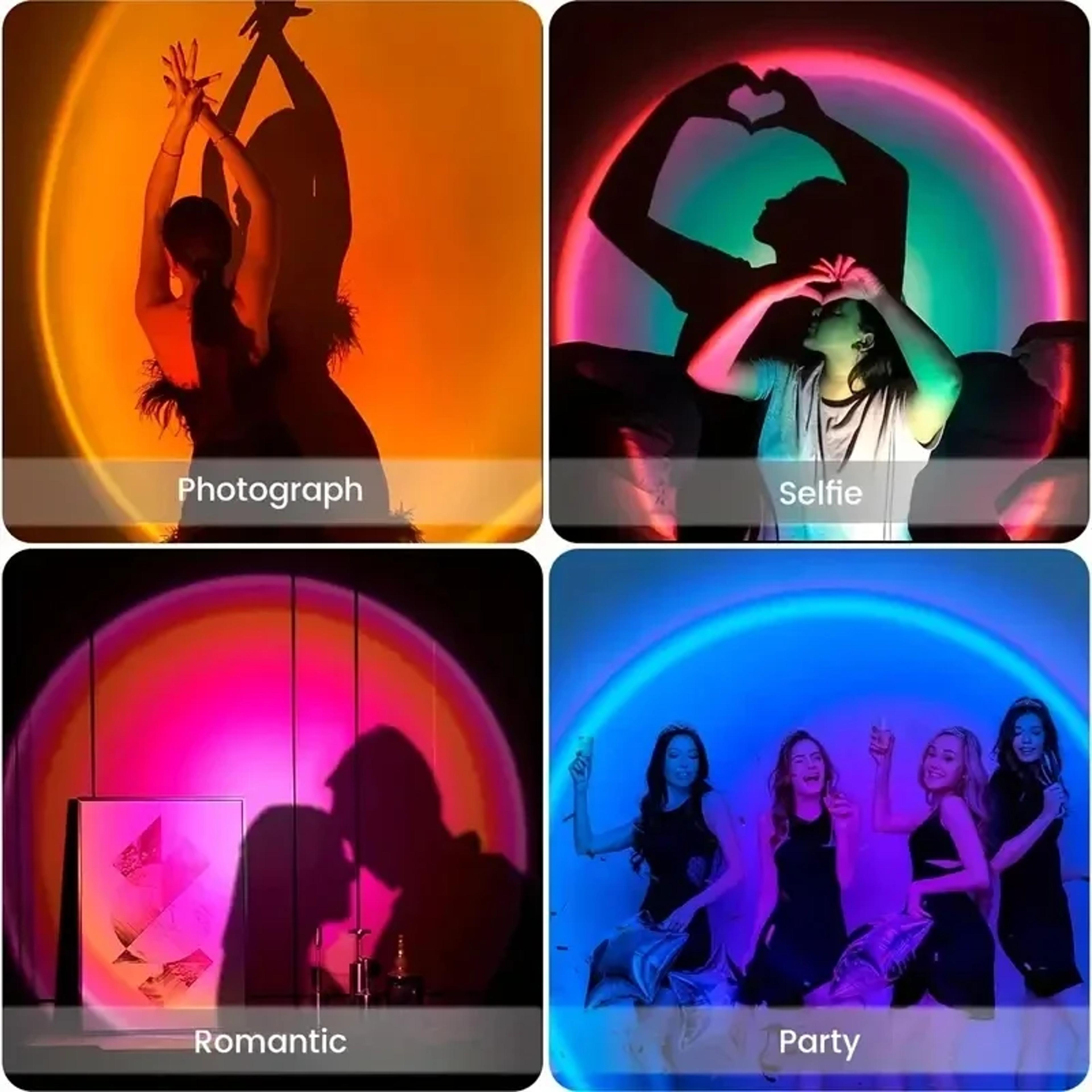 Spectrum Vibrant Sunset Projection Light With USB And Remote Control Dynamic Color Changing LED For 0