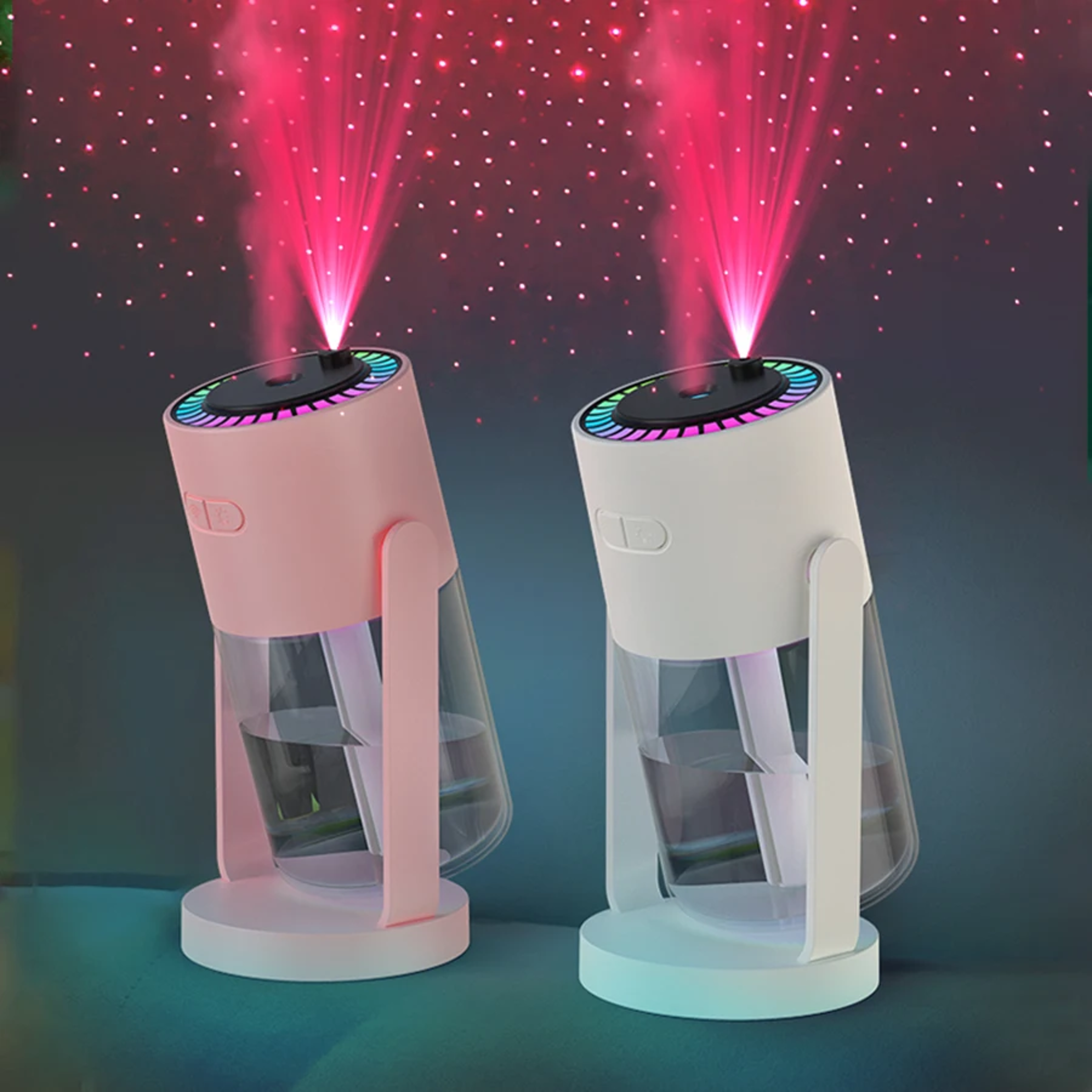 cool mist humidifier with projector, adjustable night light, auto off, for home and office desktop