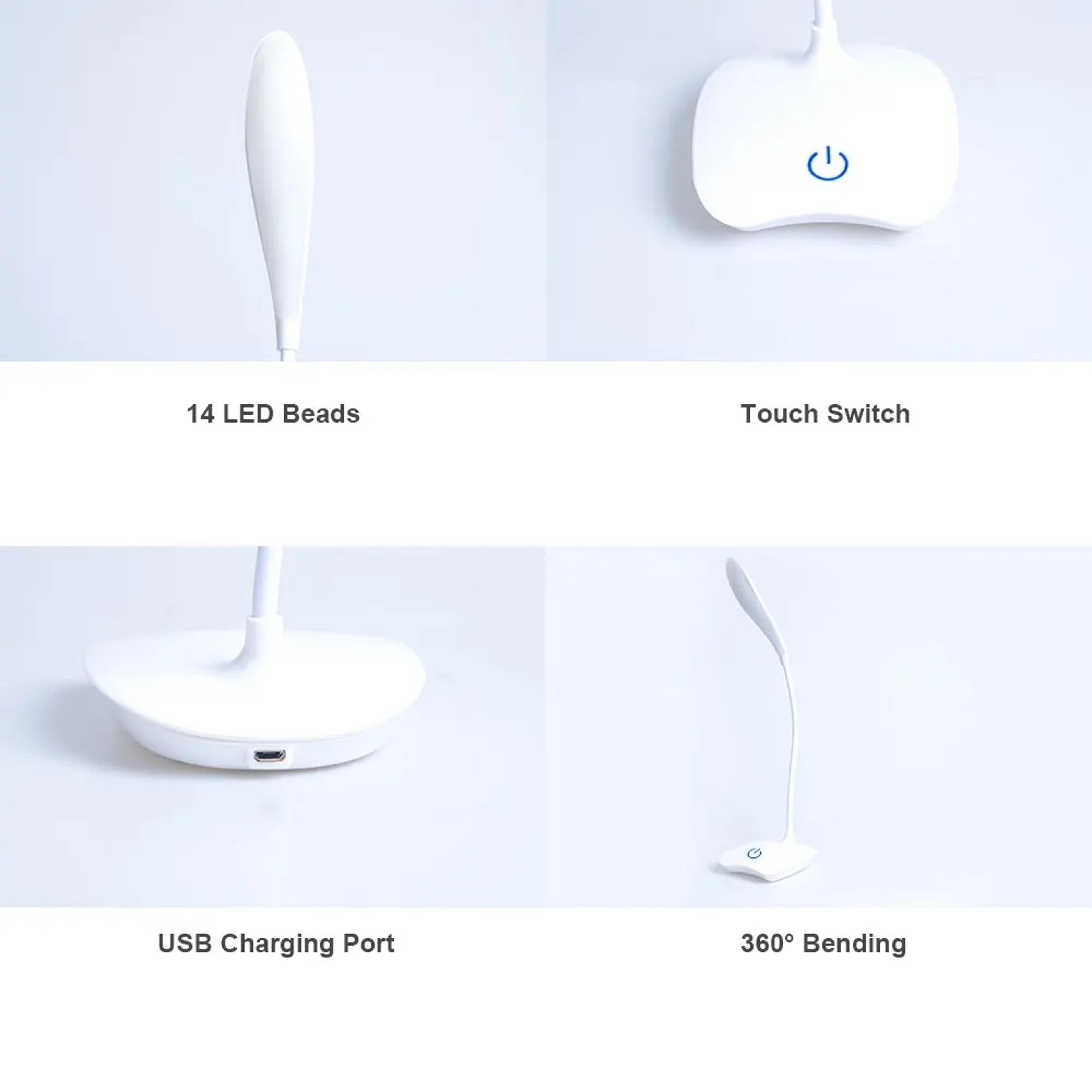Rechargeable LED Desk Lamp Portable Touch Dimming Eye Care Night Light For Office Study And Bedside 4