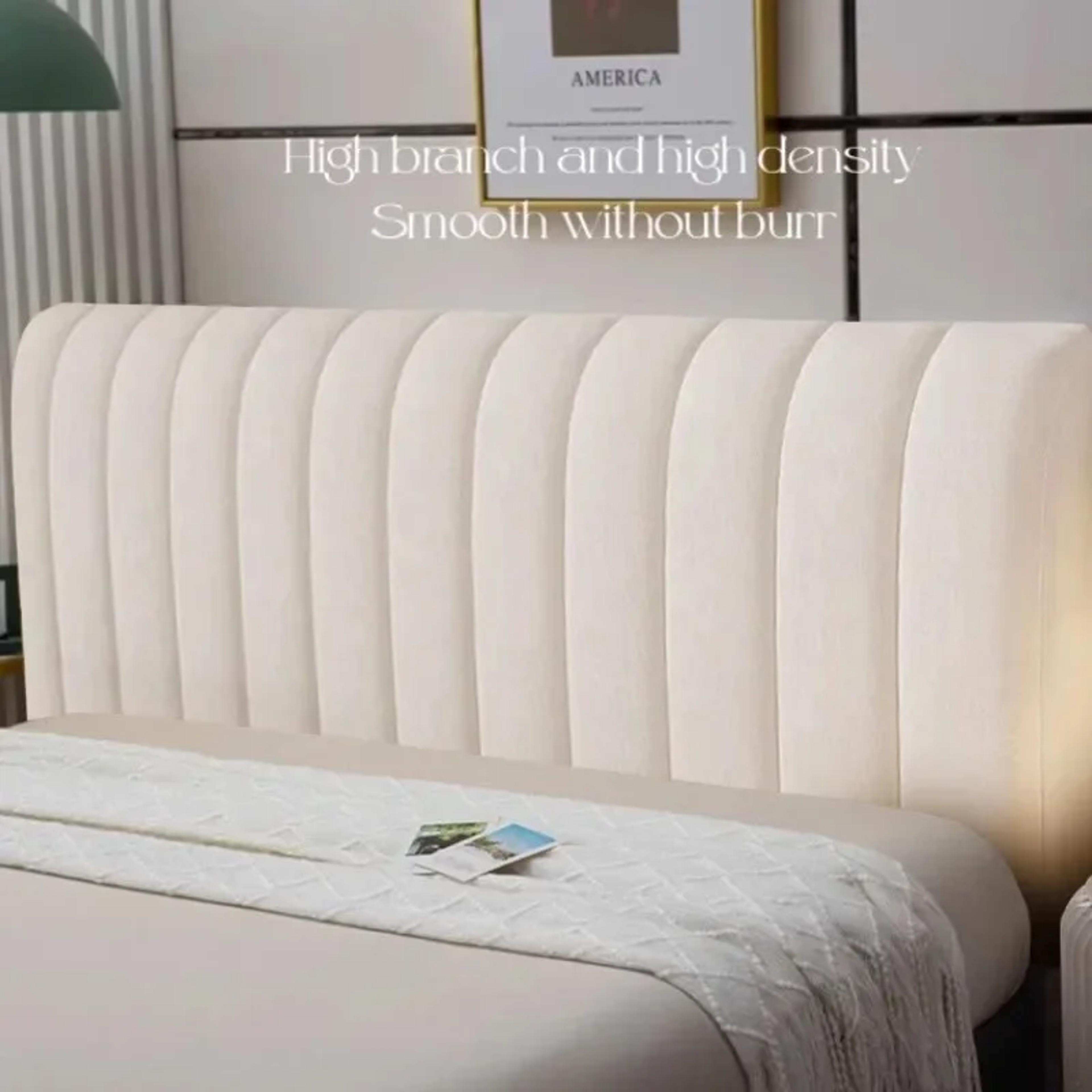 Luxury Velvet Bed Headboard Cover All Inclusive Soft Thick Dust Protector Solid Color Bedside Back  3